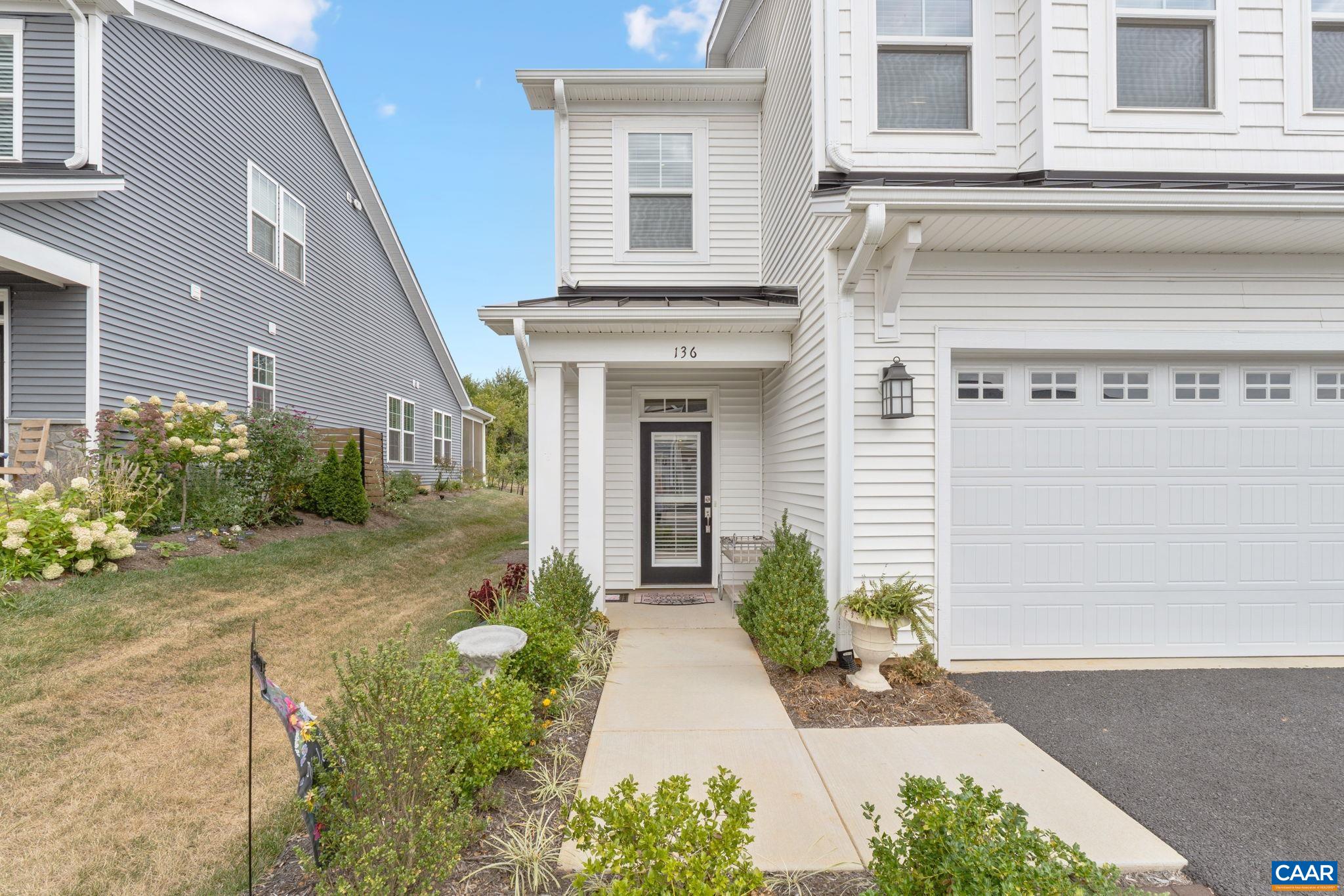 Landscaped front walkway.