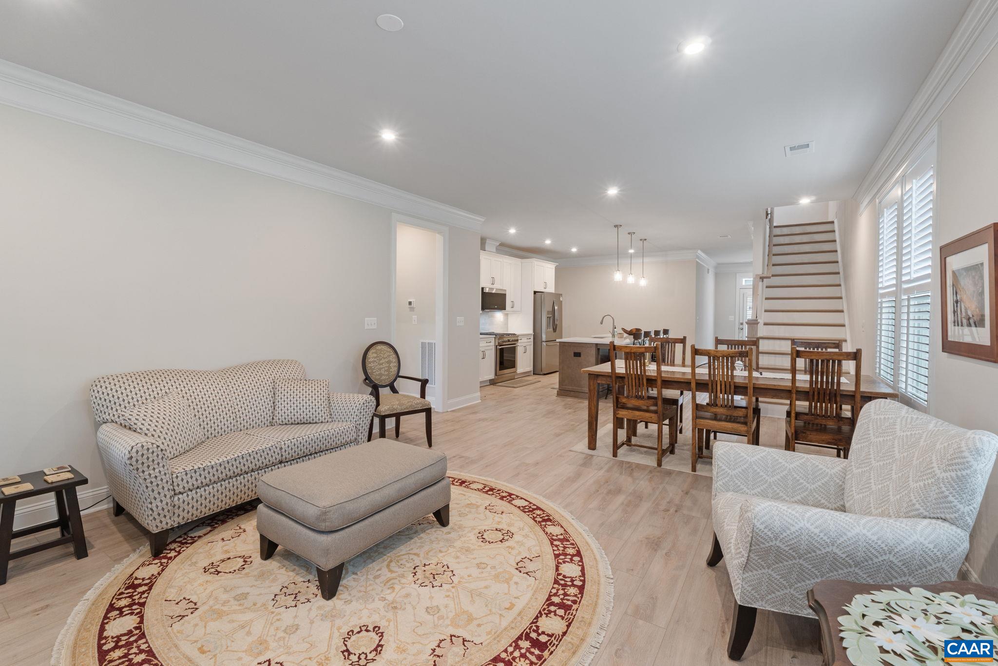 Looking back towards the dining area and kitchen.