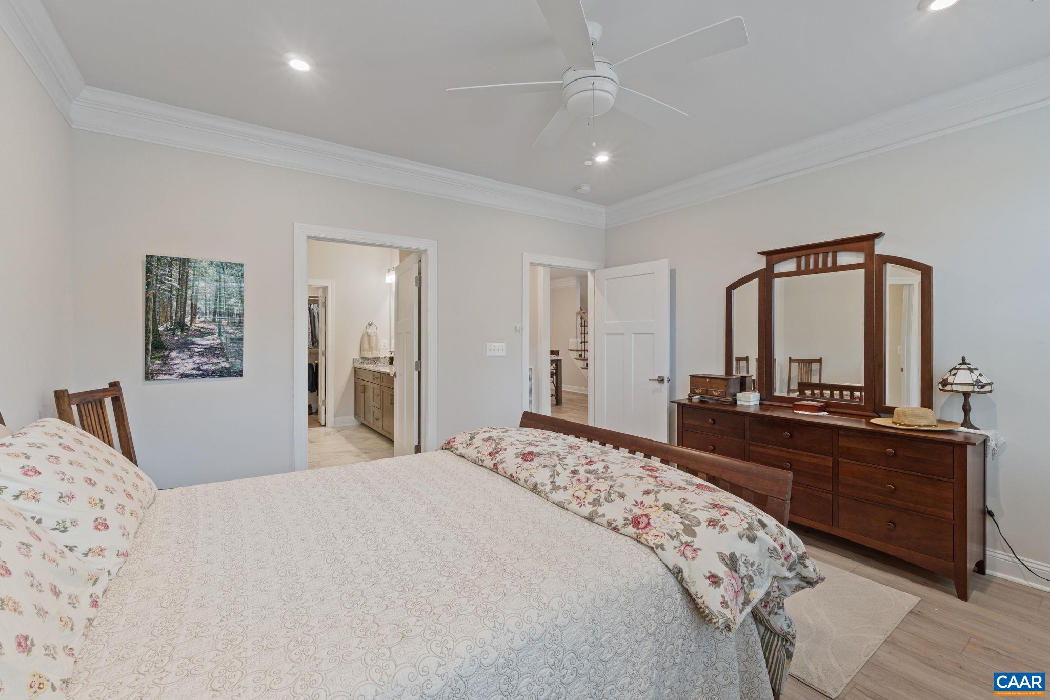 Spacious main level primary bedroom.