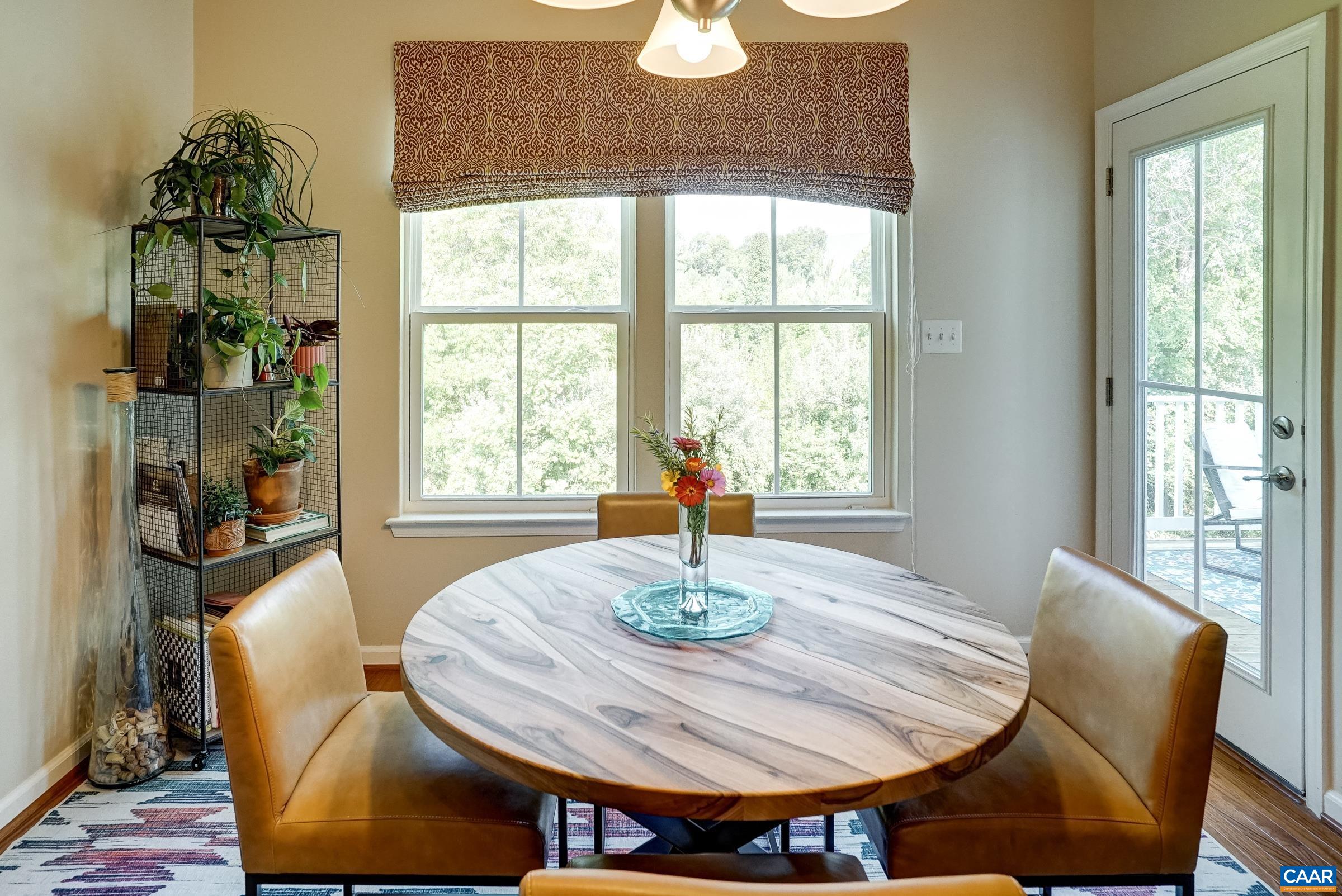 Sunny breakfast nook for casual dining. Sunny breakfast nook for casual dining.