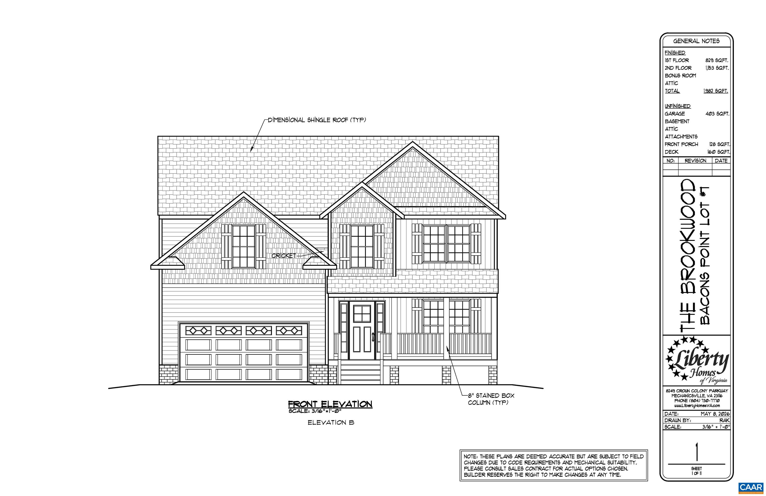 Lot 7 RISING SUN RD, PALMYRA, Virginia 22963, 4 Bedrooms Bedrooms, ,2 BathroomsBathrooms,Residential,The Brookwood,Lot 7 RISING SUN RD,680638 MLS # 680638