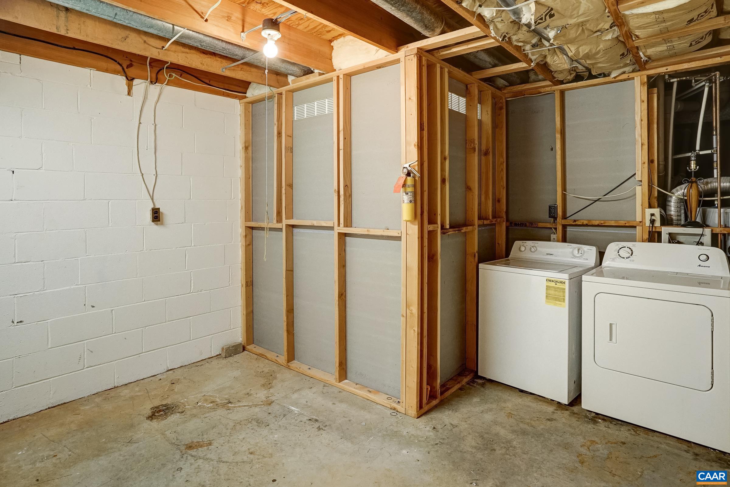 Washer and dryer in basement Washer and dryer in basement