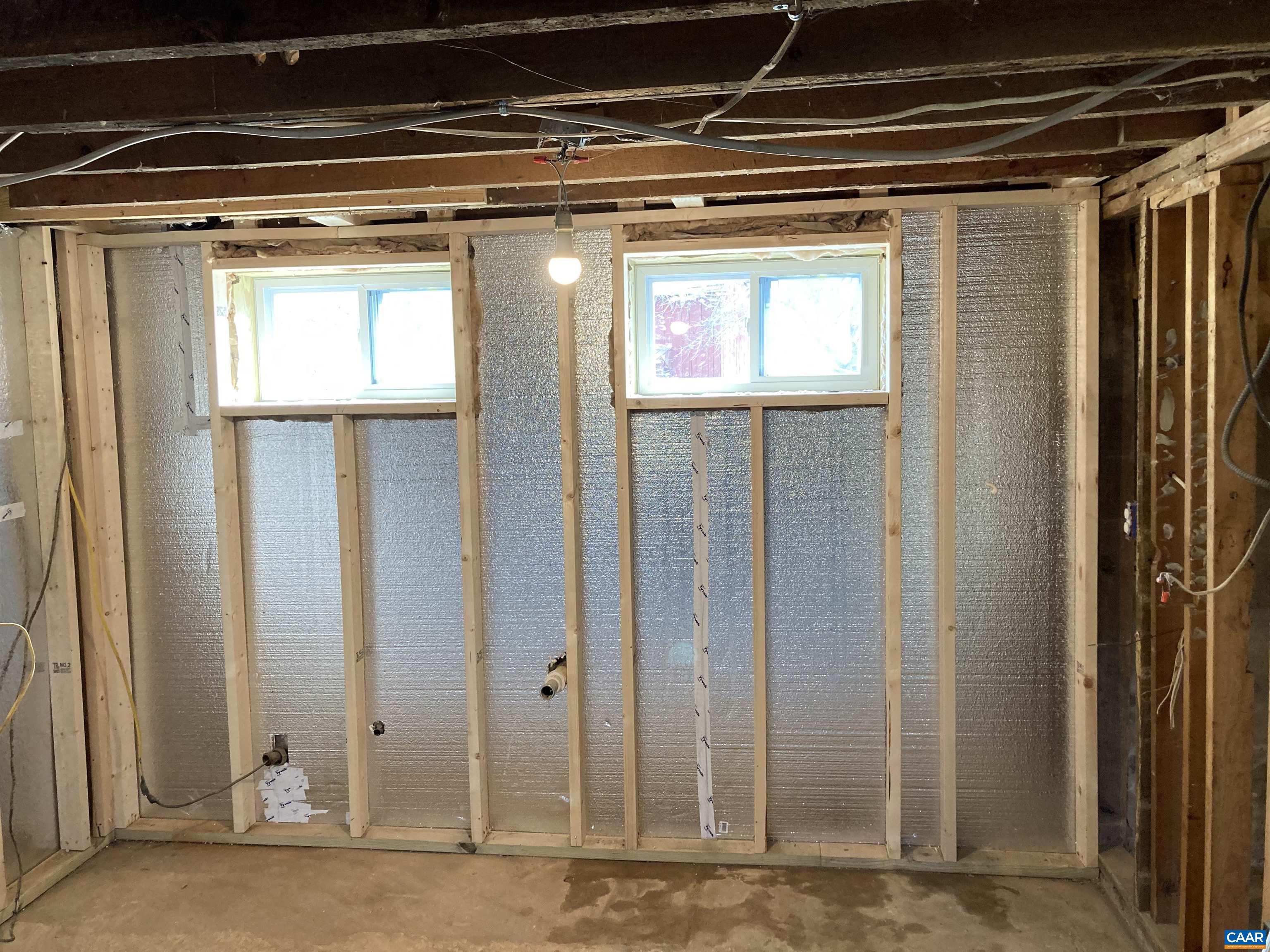 Kitchen originally in basement, new windows