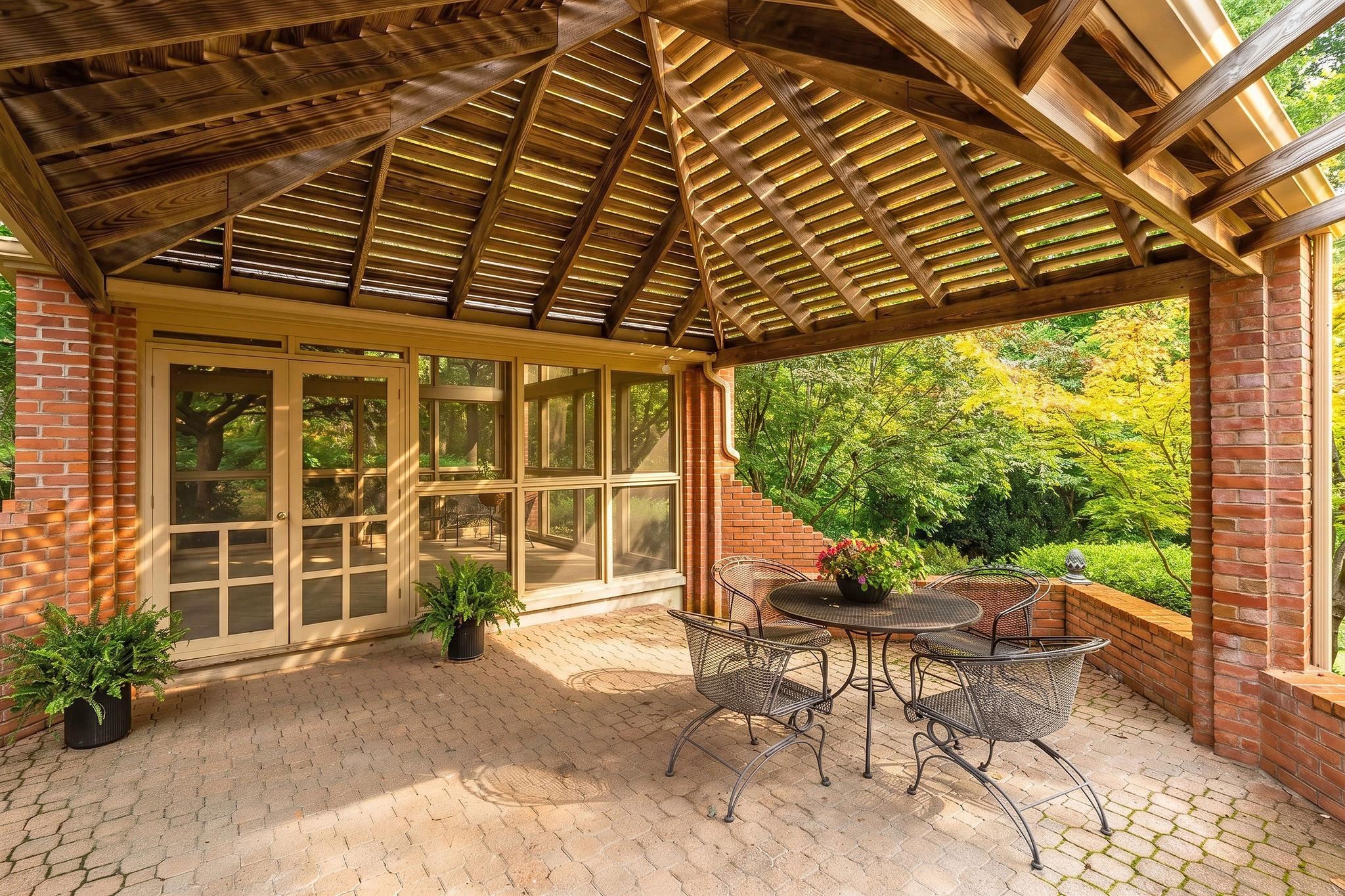 ...Dinner and drinks under the pergola or porch.