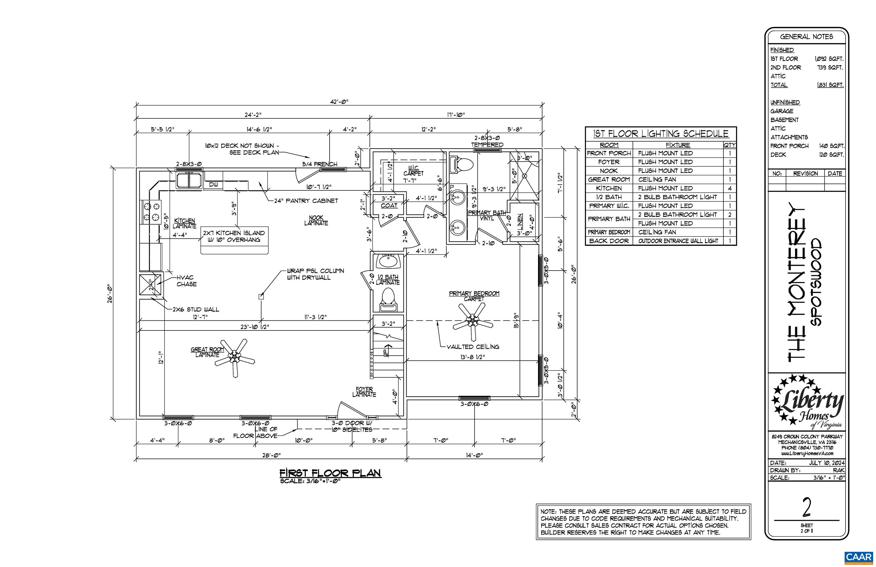 2536 SOUTH SPOTSWOOD TRL, LOUISA, Virginia 23093, 4 Bedrooms Bedrooms, ,2 BathroomsBathrooms,Residential,The Monterey,2536 SOUTH SPOTSWOOD TRL,680927 MLS # 680927