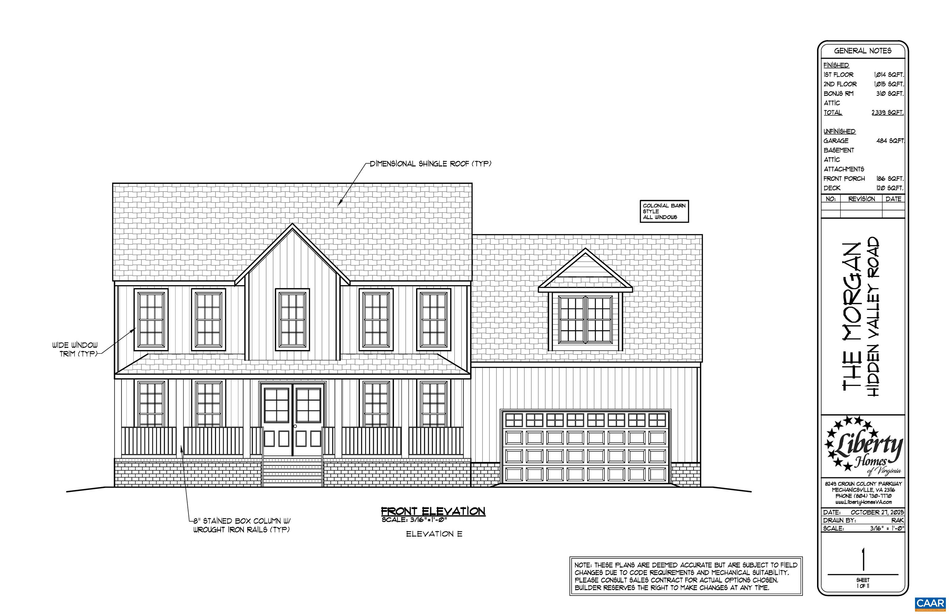 Lot 7 HIDDEN VALLEYS RD, PALMYRA, Virginia 22963, 4 Bedrooms Bedrooms, ,2 BathroomsBathrooms,Residential,The Morgan,Lot 7 HIDDEN VALLEYS RD,680937 MLS # 680937