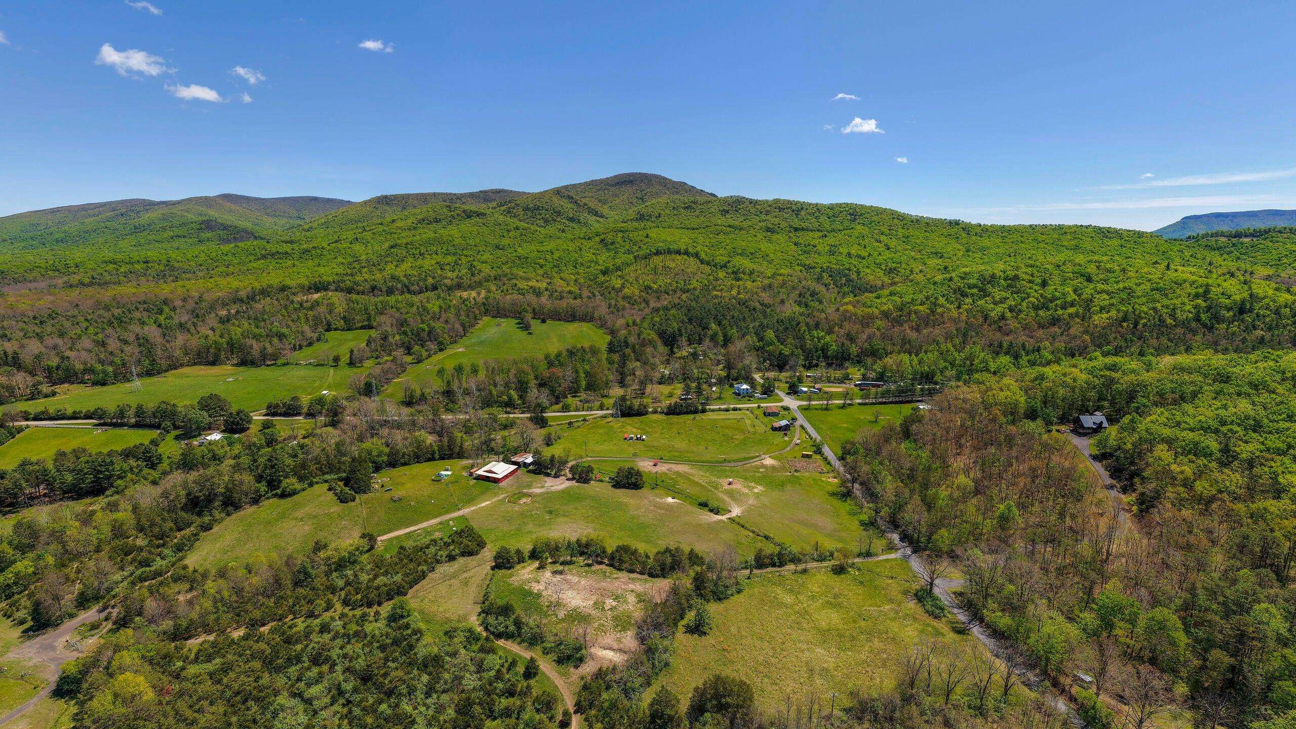 Water features include three ponds fed by wet-weather streams and multiple nearby trout waters. Water features include three ponds fed by wet-weather streams and multiple nearby trout waters.
