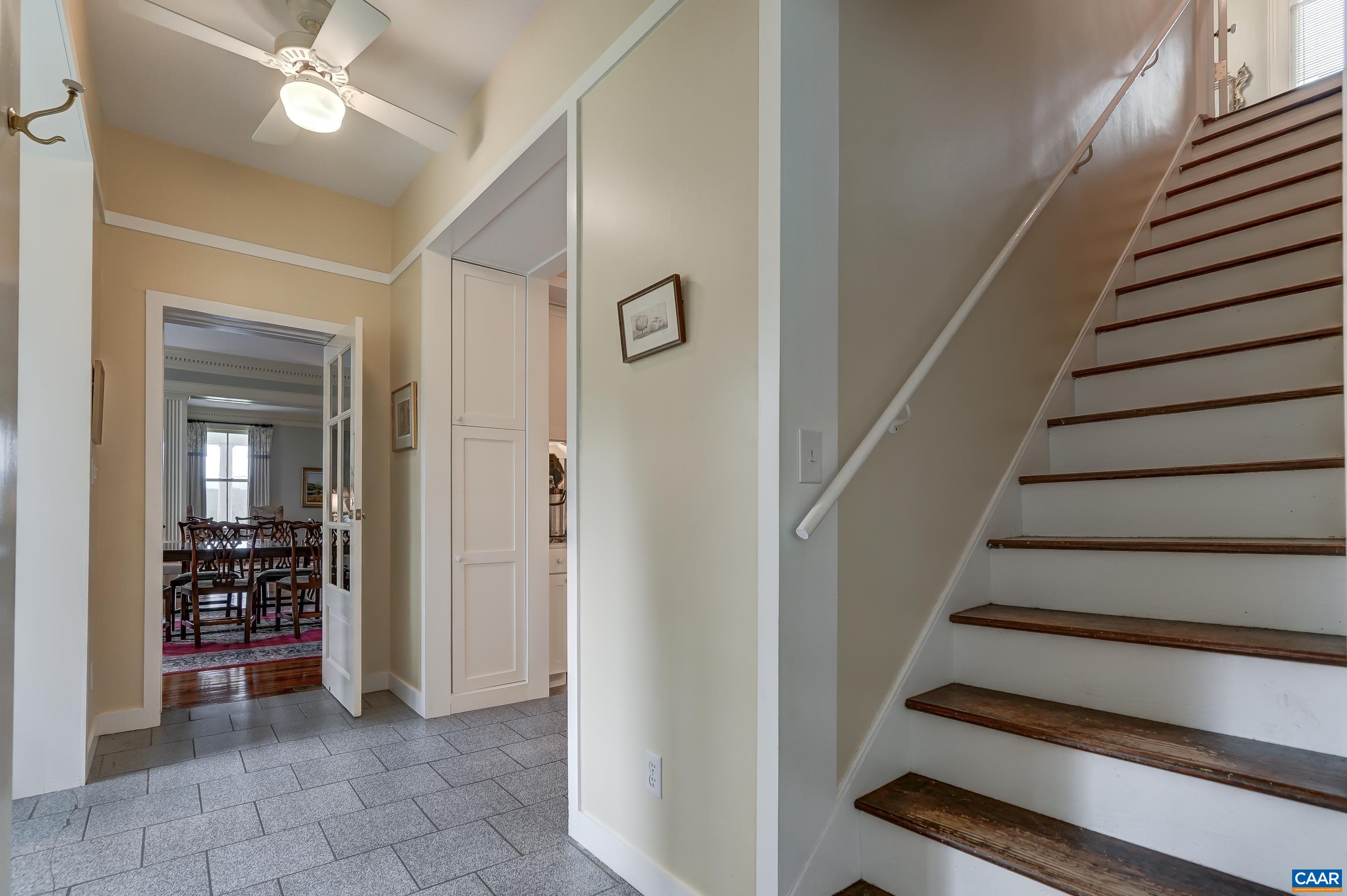 A second set of stairs leads to living space currrently used as owner's living area.