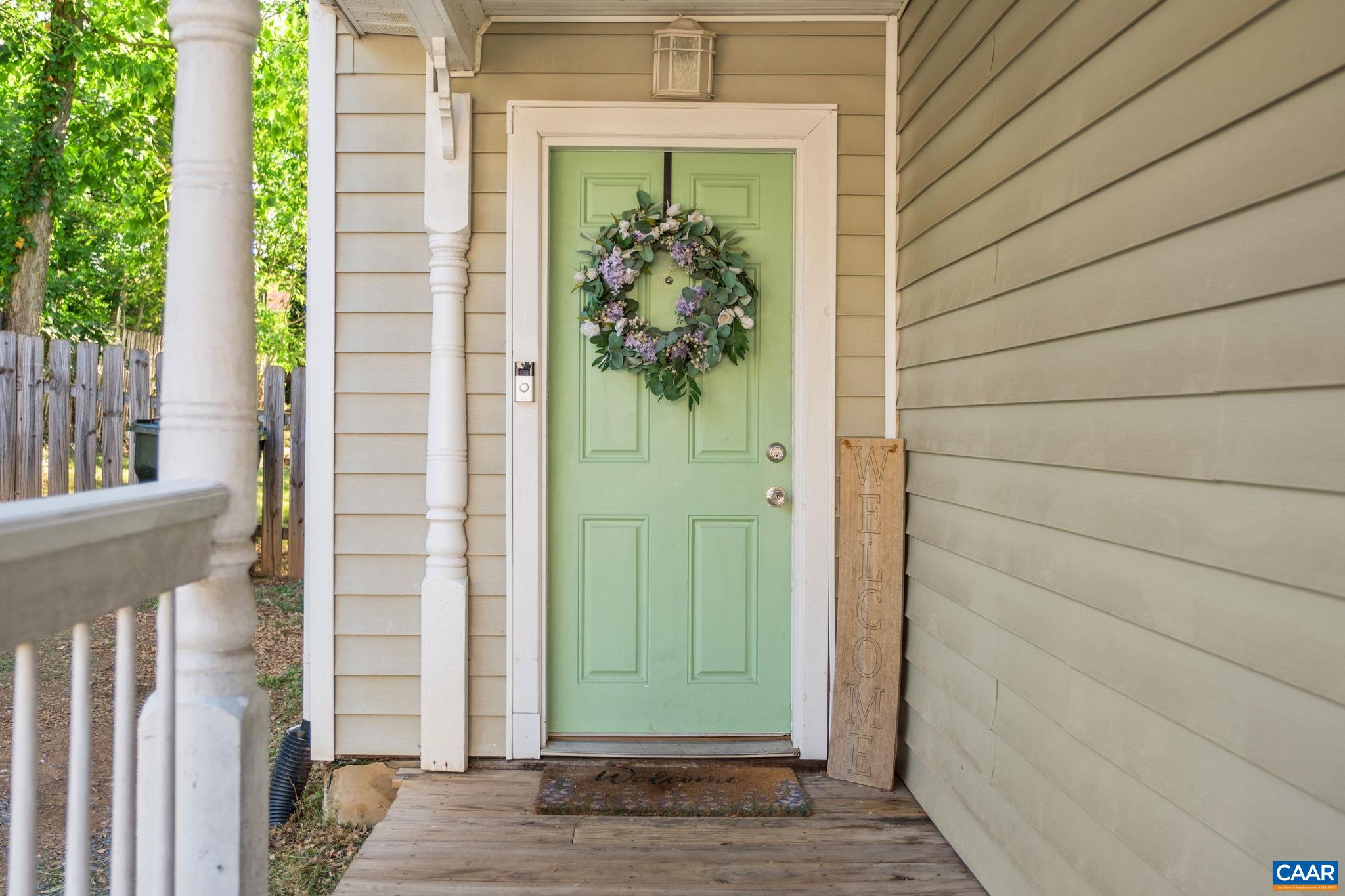 Welcoming front door. Welcoming front door.