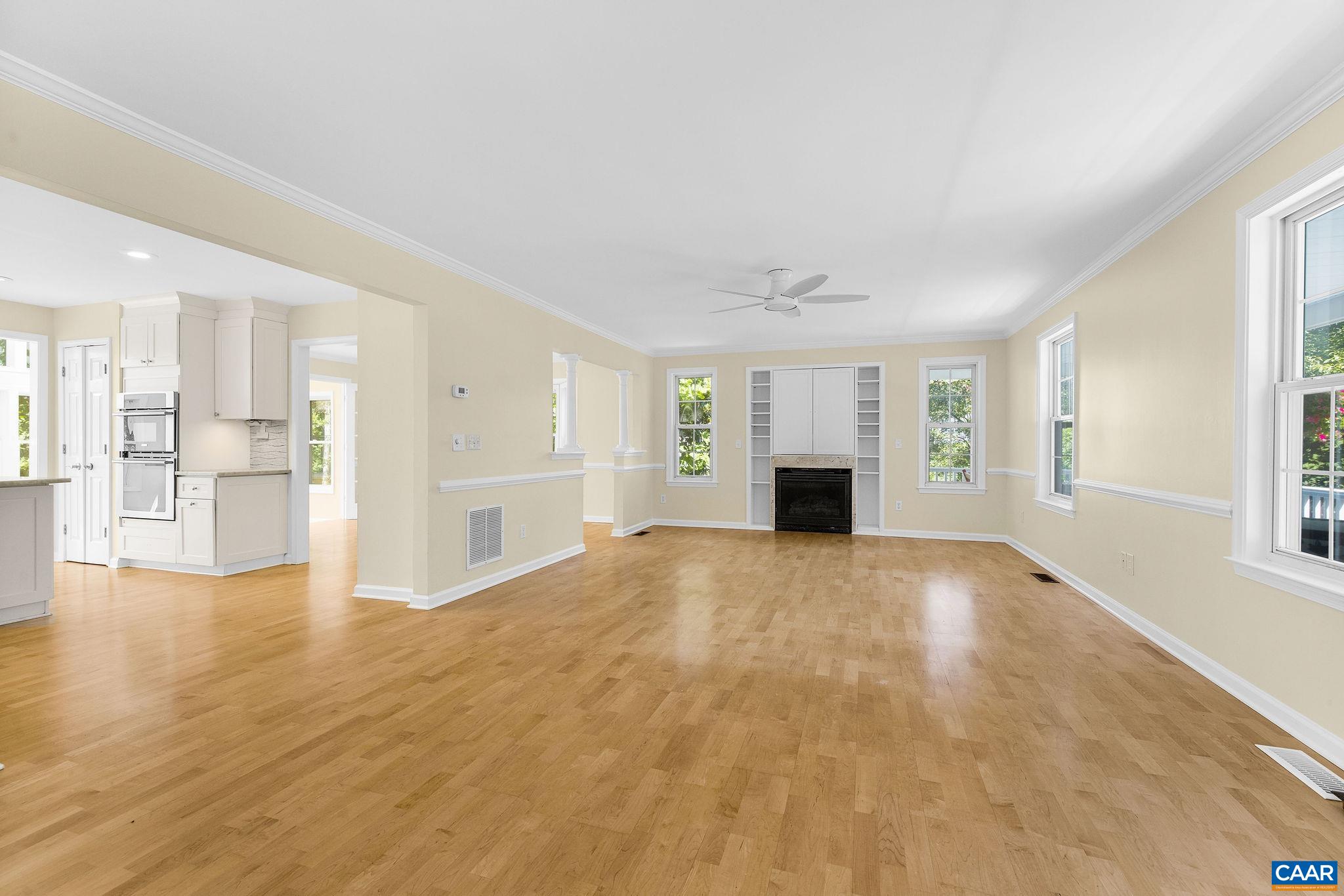 with fireplace and built-ins