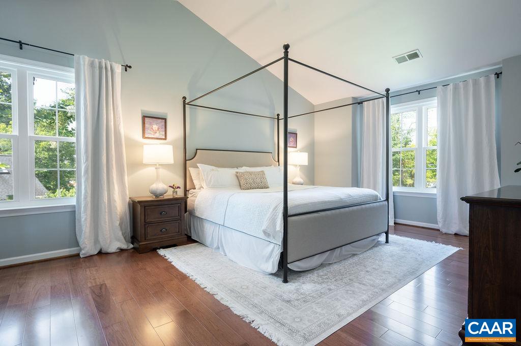Enjoy wood flooring in all bedrooms. There is no carpeting in house - a great option for those with allergies.