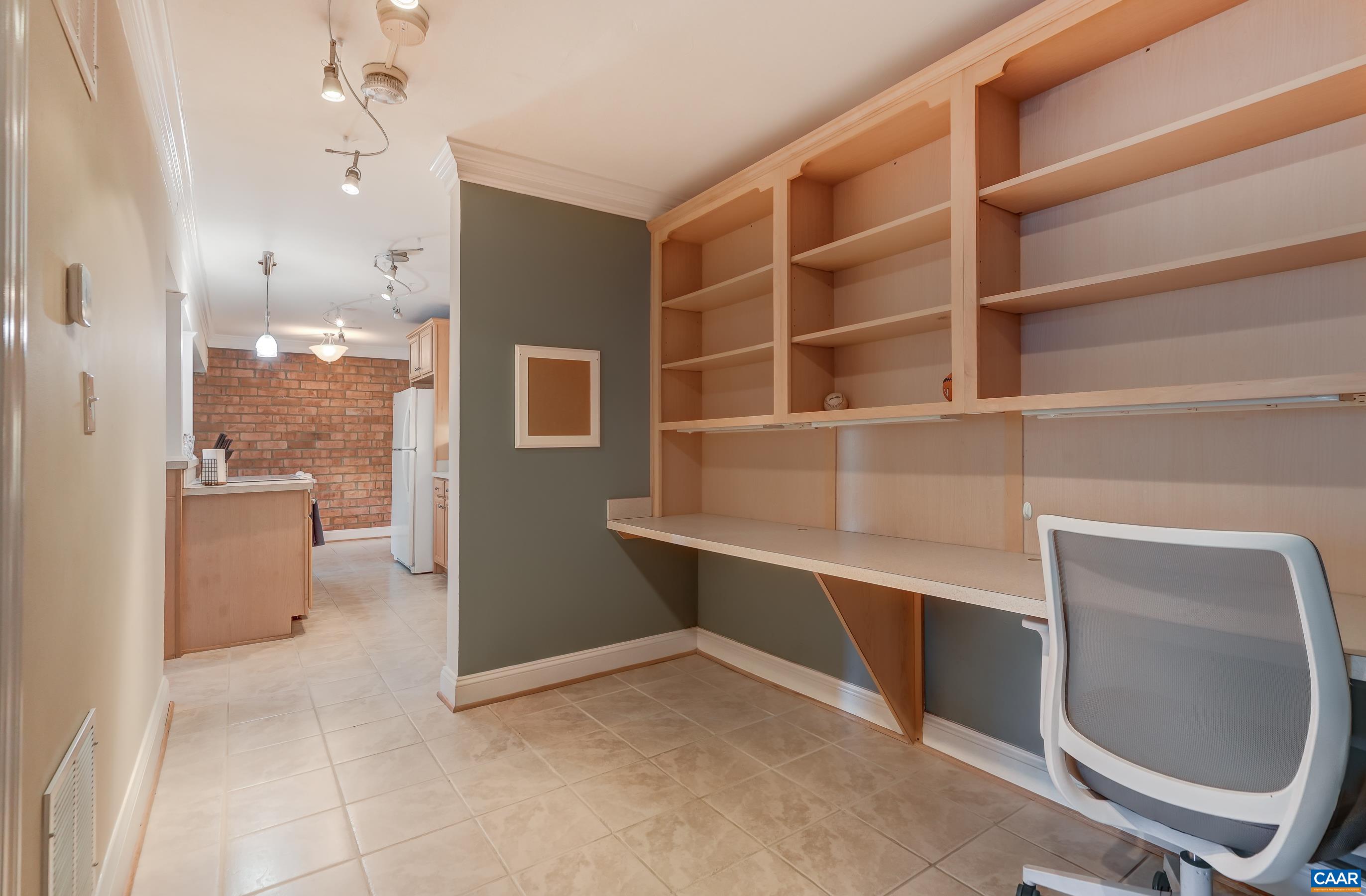 Built-in desk area in the hallway provides dedicated study space. Built-in desk area in the hallway provides dedicated study space.