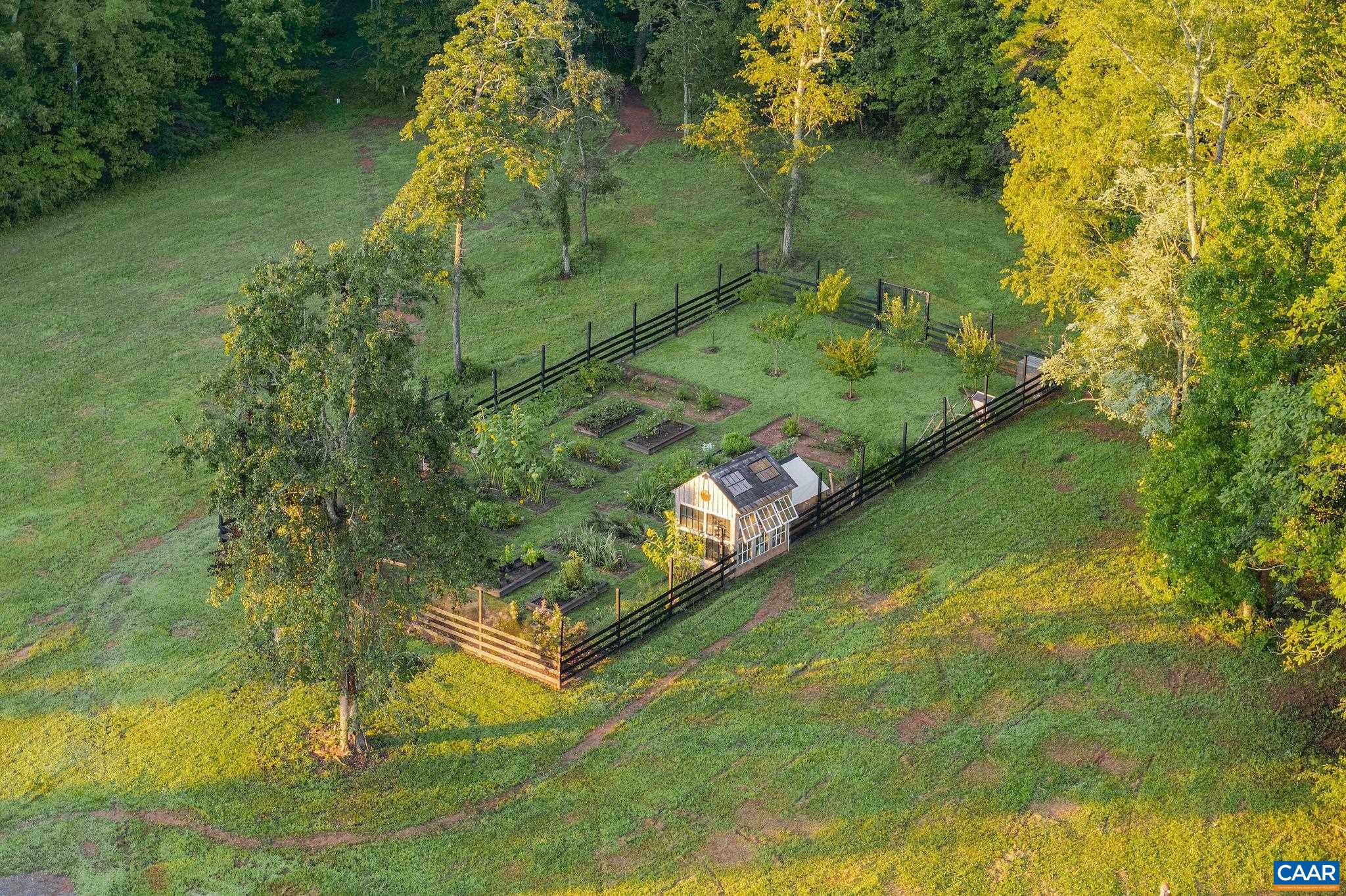 Cutting and vegetable gardens near guest cabin Cutting and vegetable gardens near guest cabin