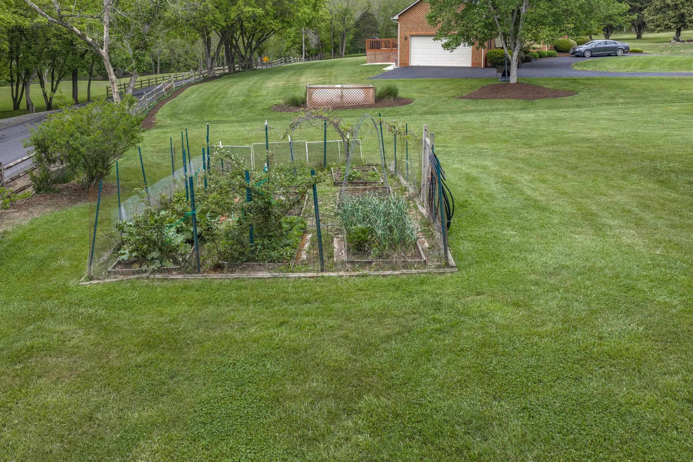 The organic garden is enclosed The organic garden is enclosed