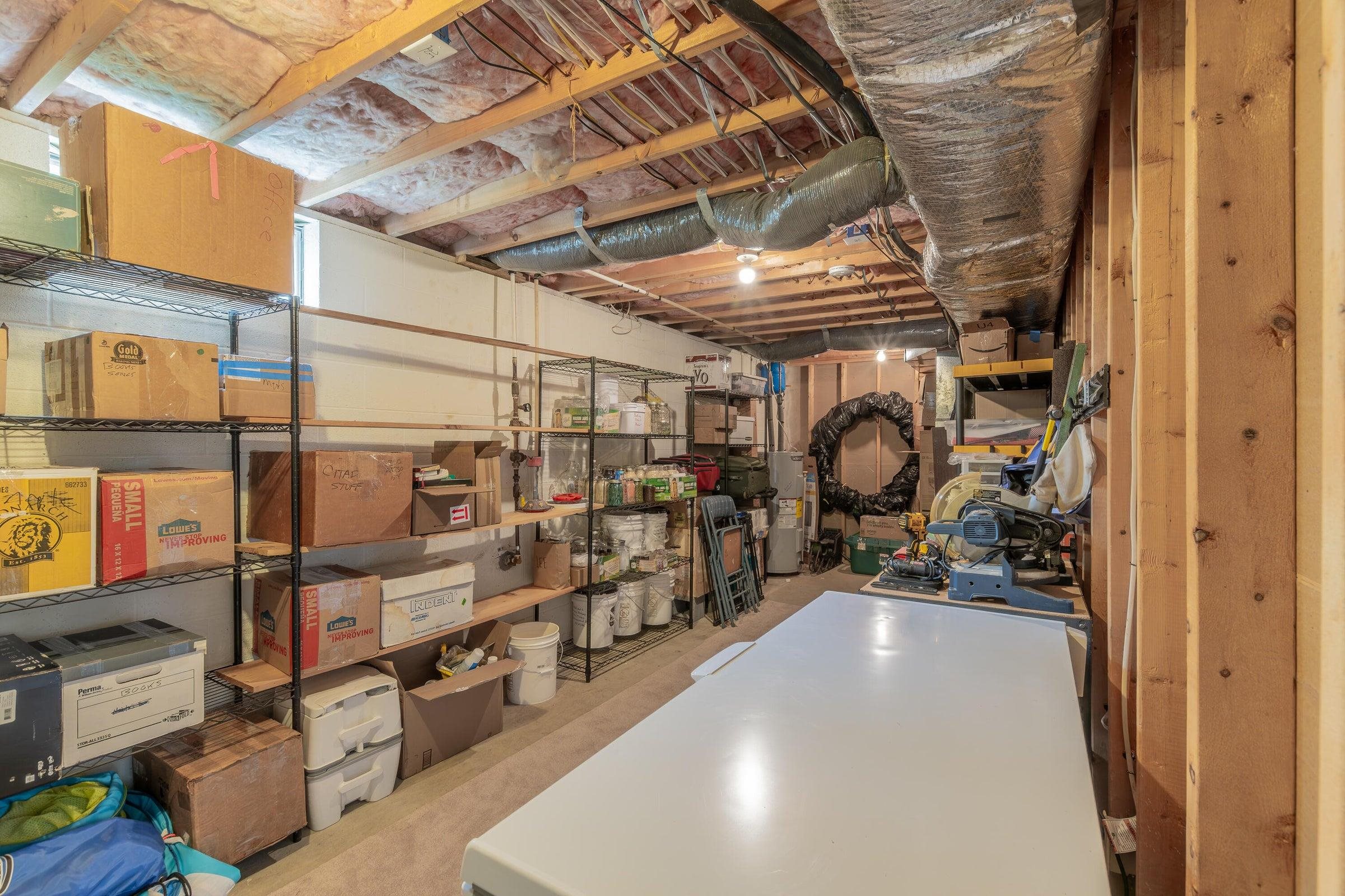 The basement holds a separate area for lots of storage. The basement holds a separate area for lots of storage.