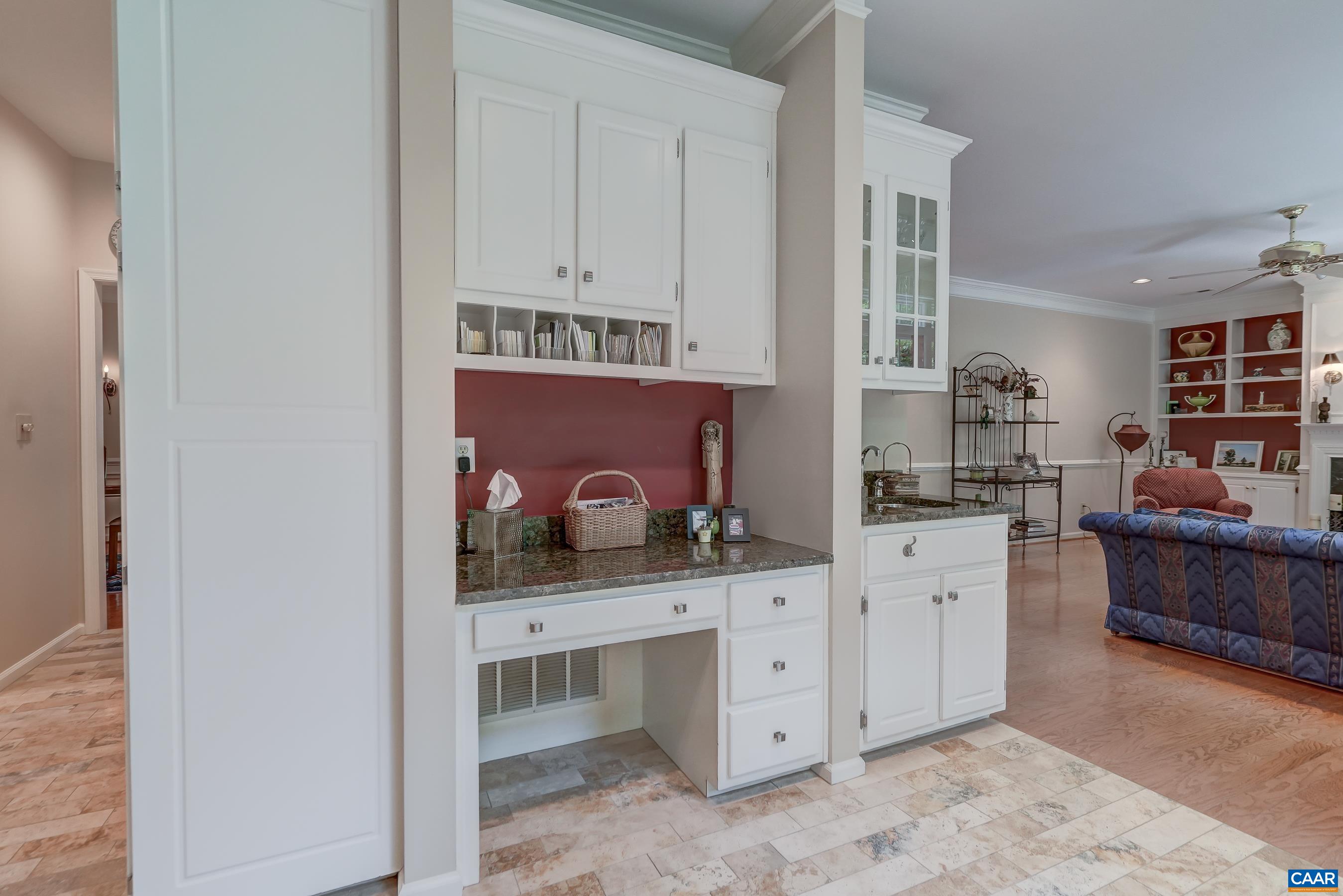 Built-in desk for home organization. Built-in desk for home organization.