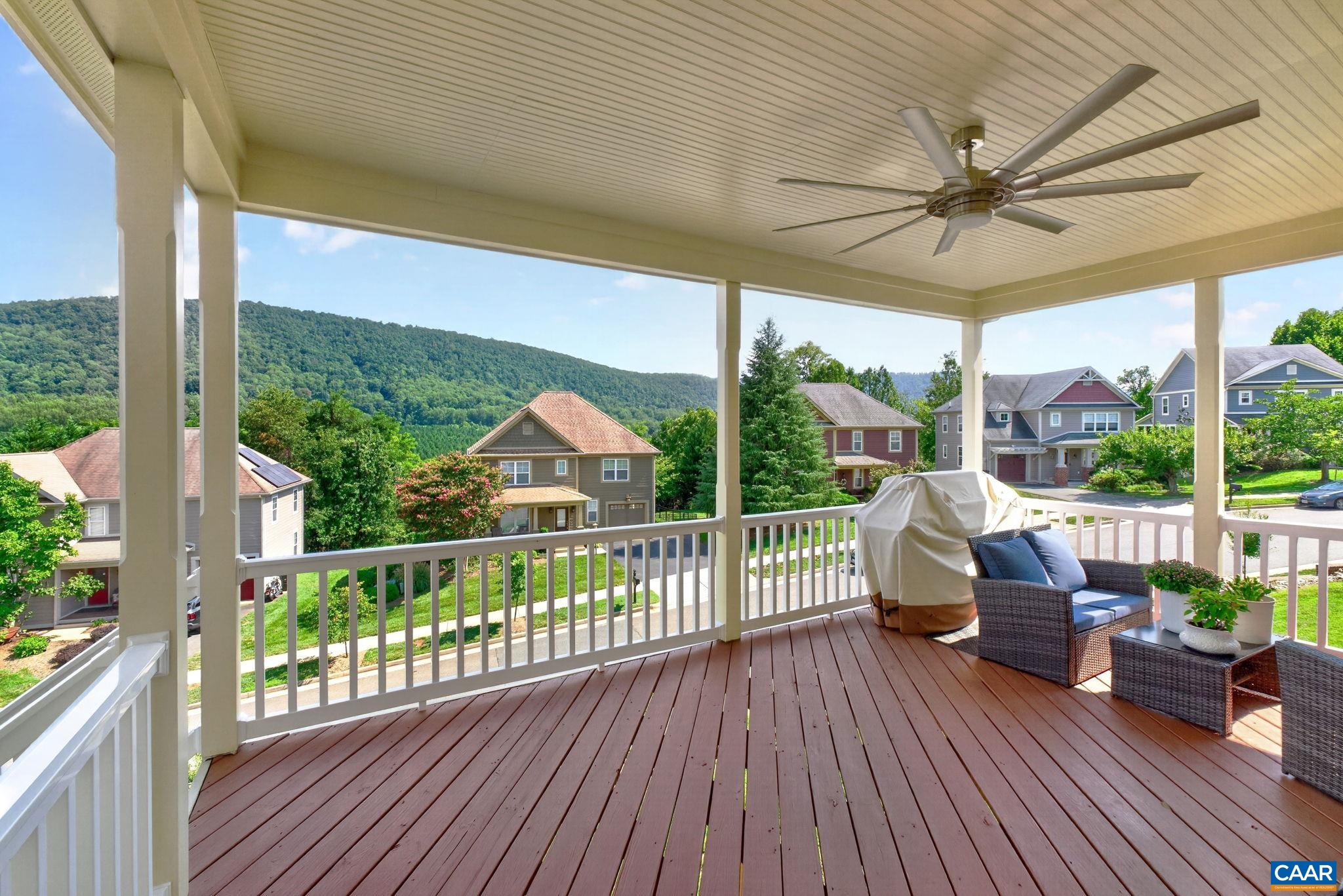 Dramatic Carter Mountain views from the southeast-facing rear deck—enjoy colorful sunrises, evening moonrises over the mountain, and spectacular fall foliage. Dramatic Carter Mountain views from the southeast-facing rear deck—enjoy colorful sunrises, evening moonrises over the mountain, and spectacular fall foliage.