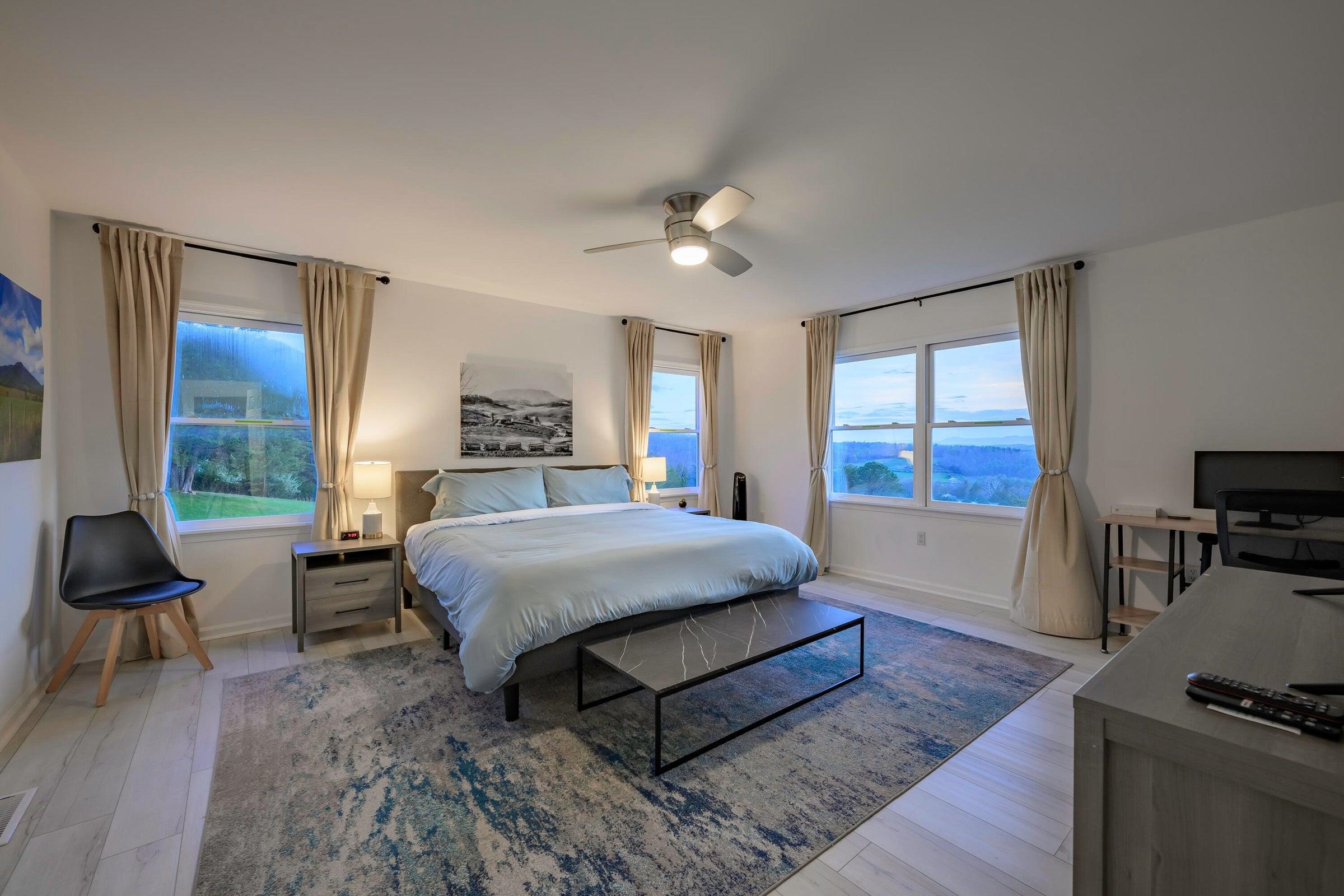 The Master Bedroom has access to the expansive views.