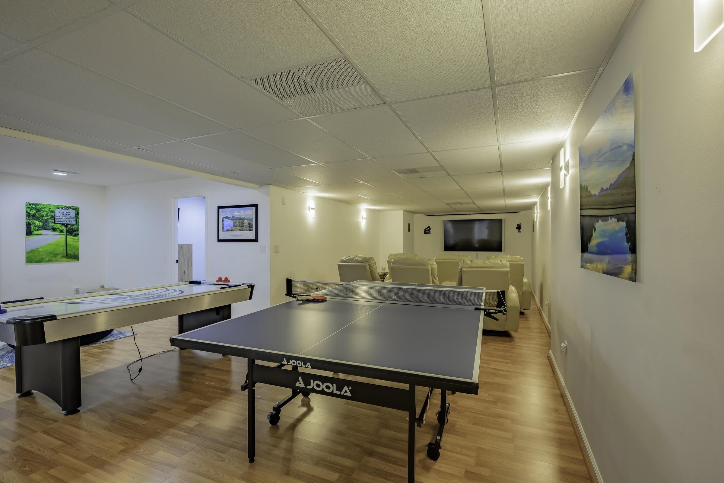 Fully finished basement provides a wonderful recreation space.