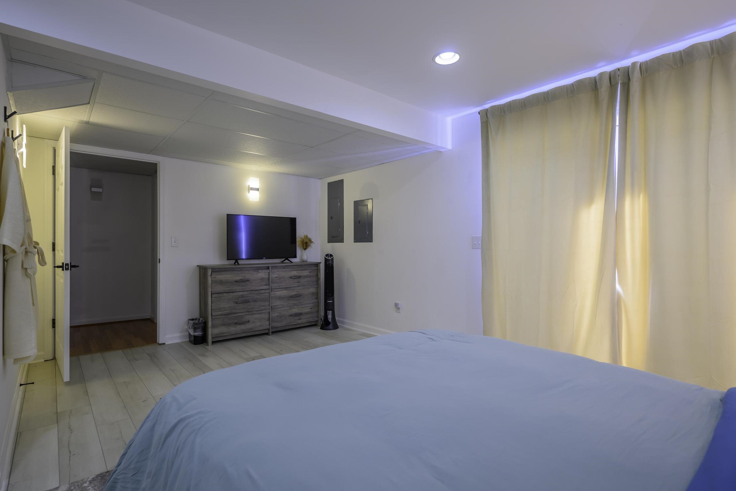 TV in this Lower Level Bedroom