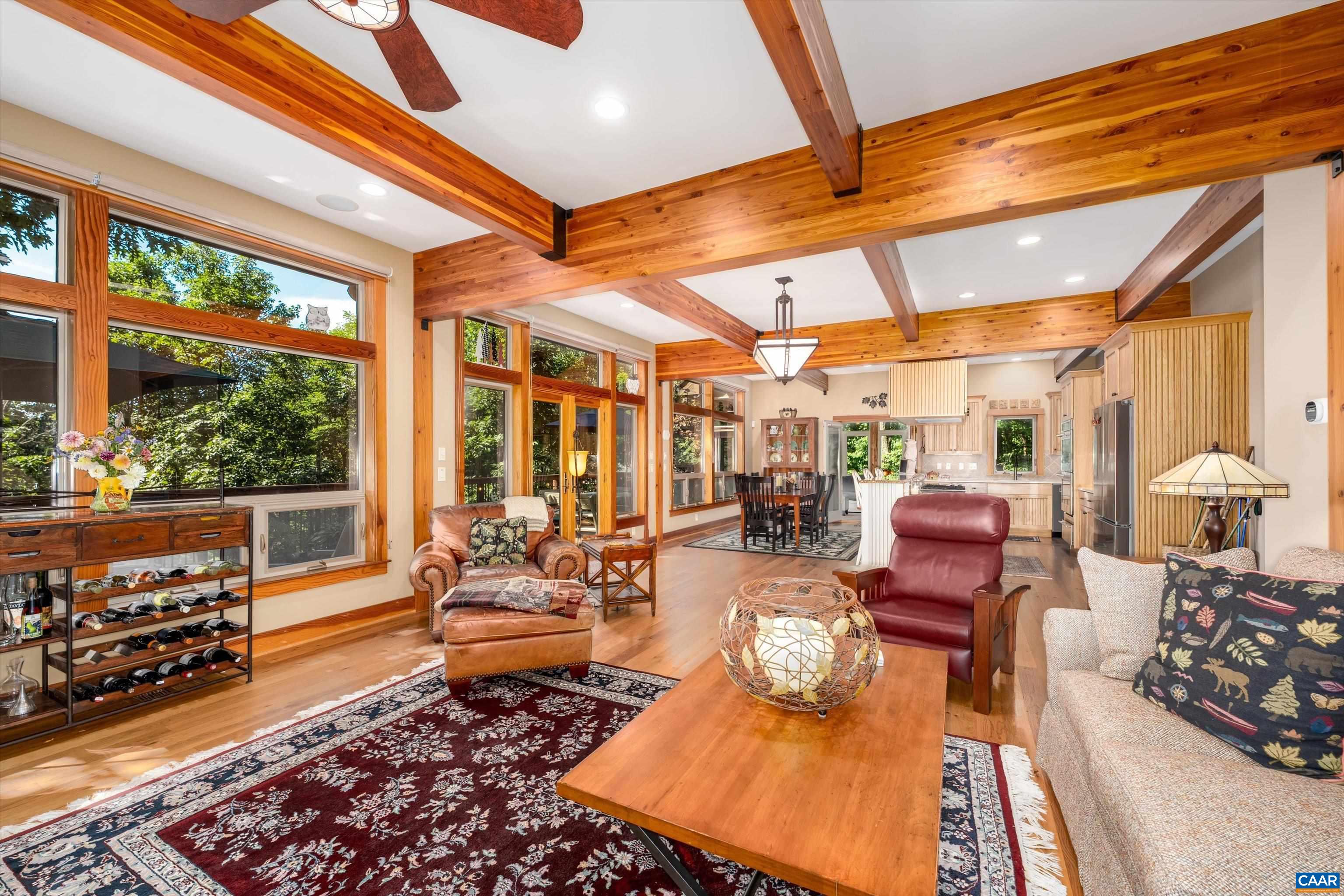 Gorgeous Great Room with open layout and post and beam architecture Gorgeous Great Room with open layout and post and beam architecture