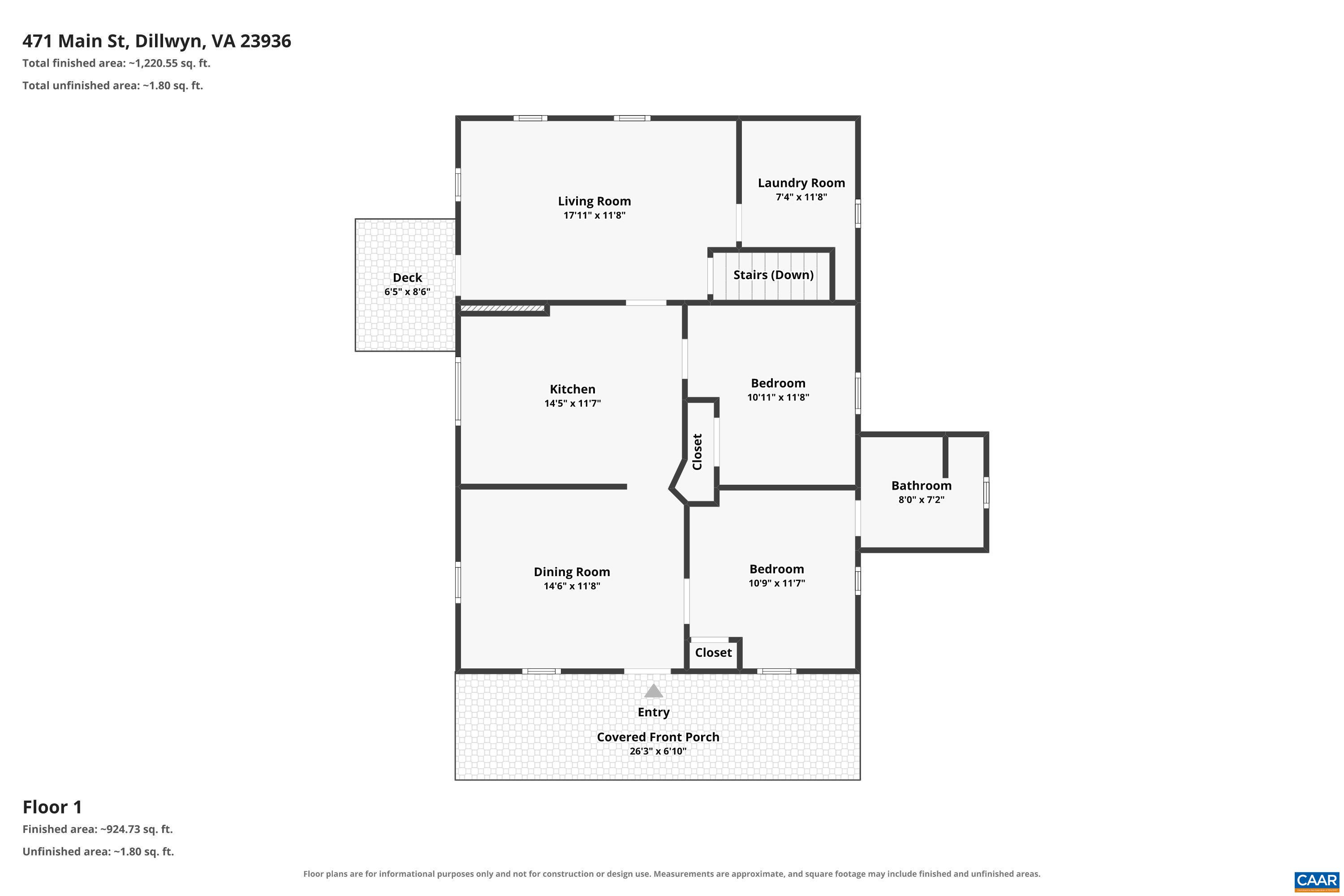 471 MAIN ST, DILLWYN, Virginia 23936, 2 Bedrooms Bedrooms, ,1 BathroomBathrooms,Residential,471 MAIN ST,681625 MLS # 681625