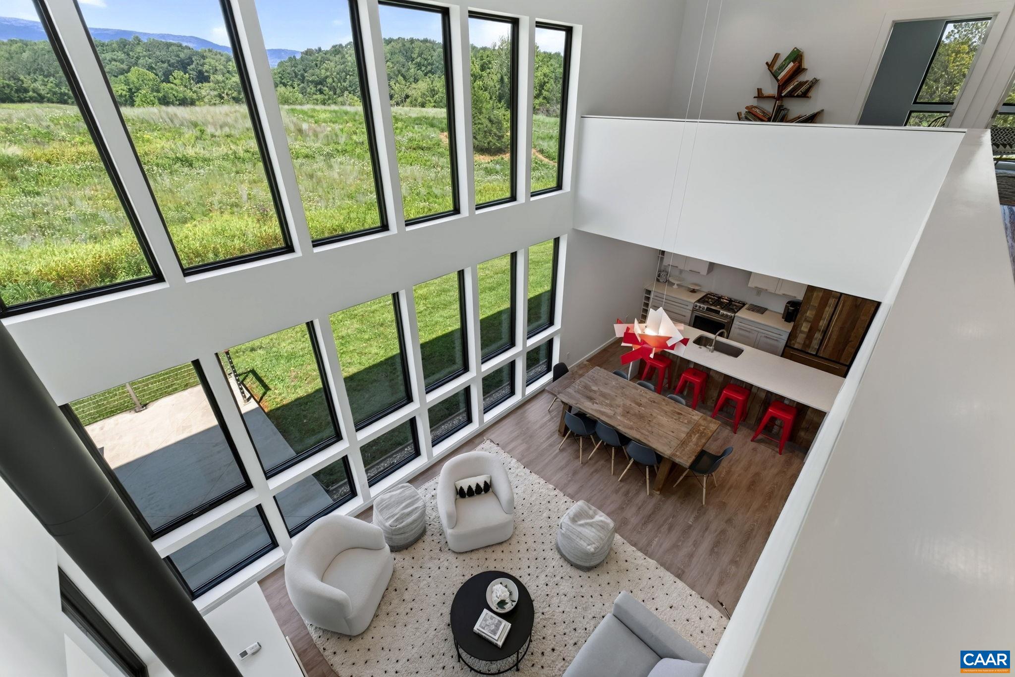 Living room and kitchen from above. Living room and kitchen from above.