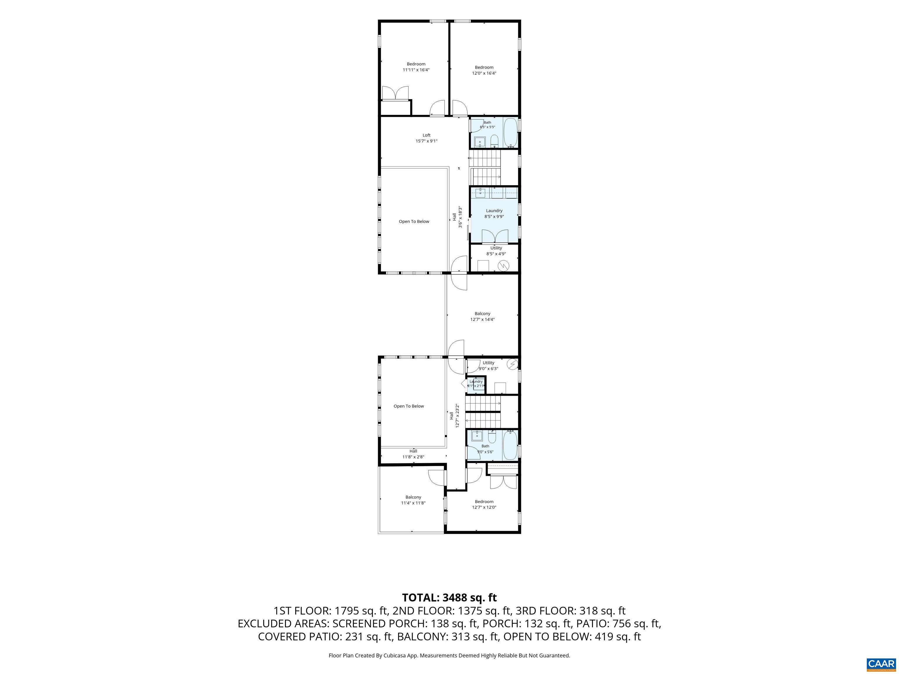 Second level floor plan. Second level floor plan.