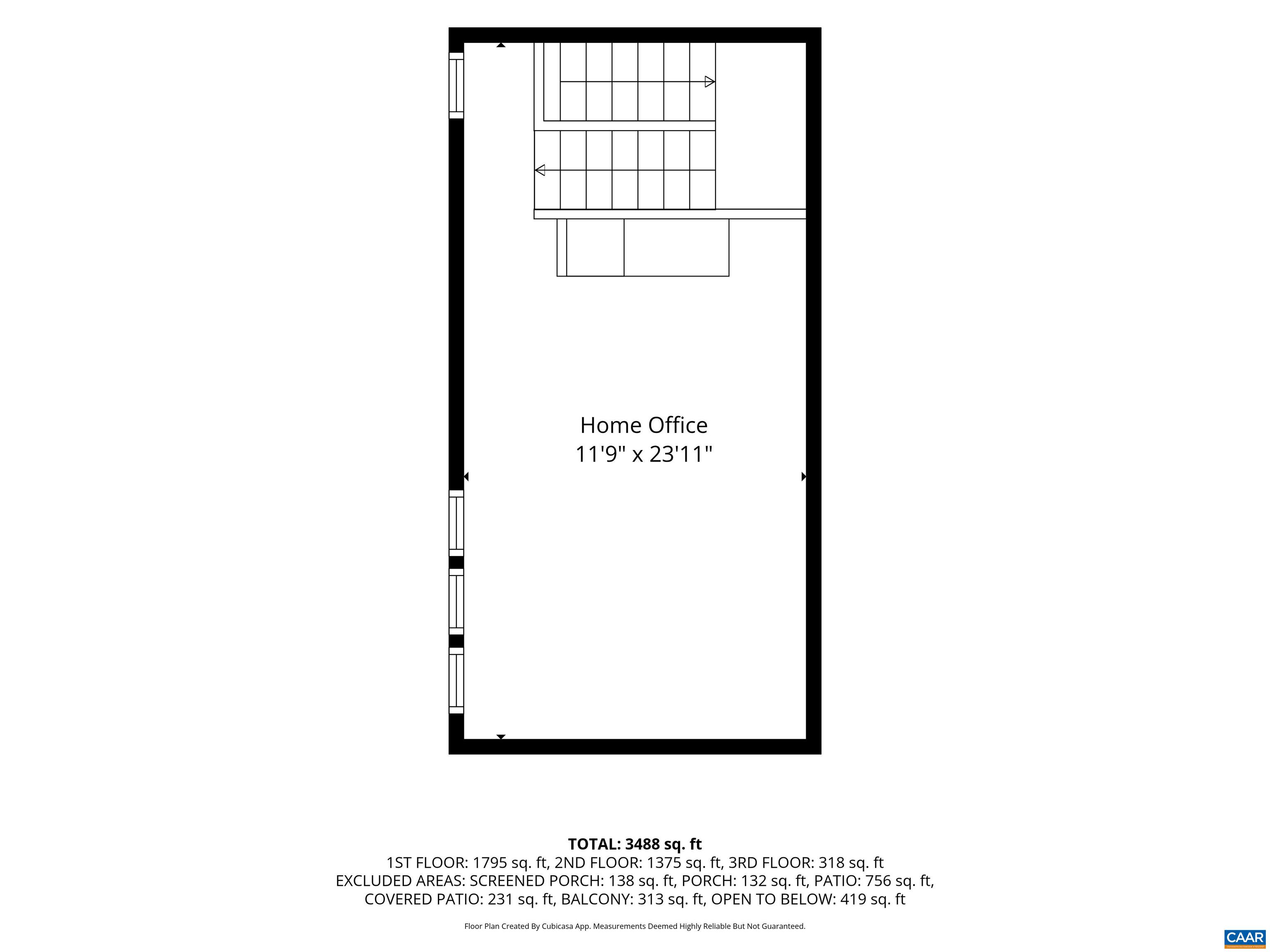 Third level floor plan. Third level floor plan.