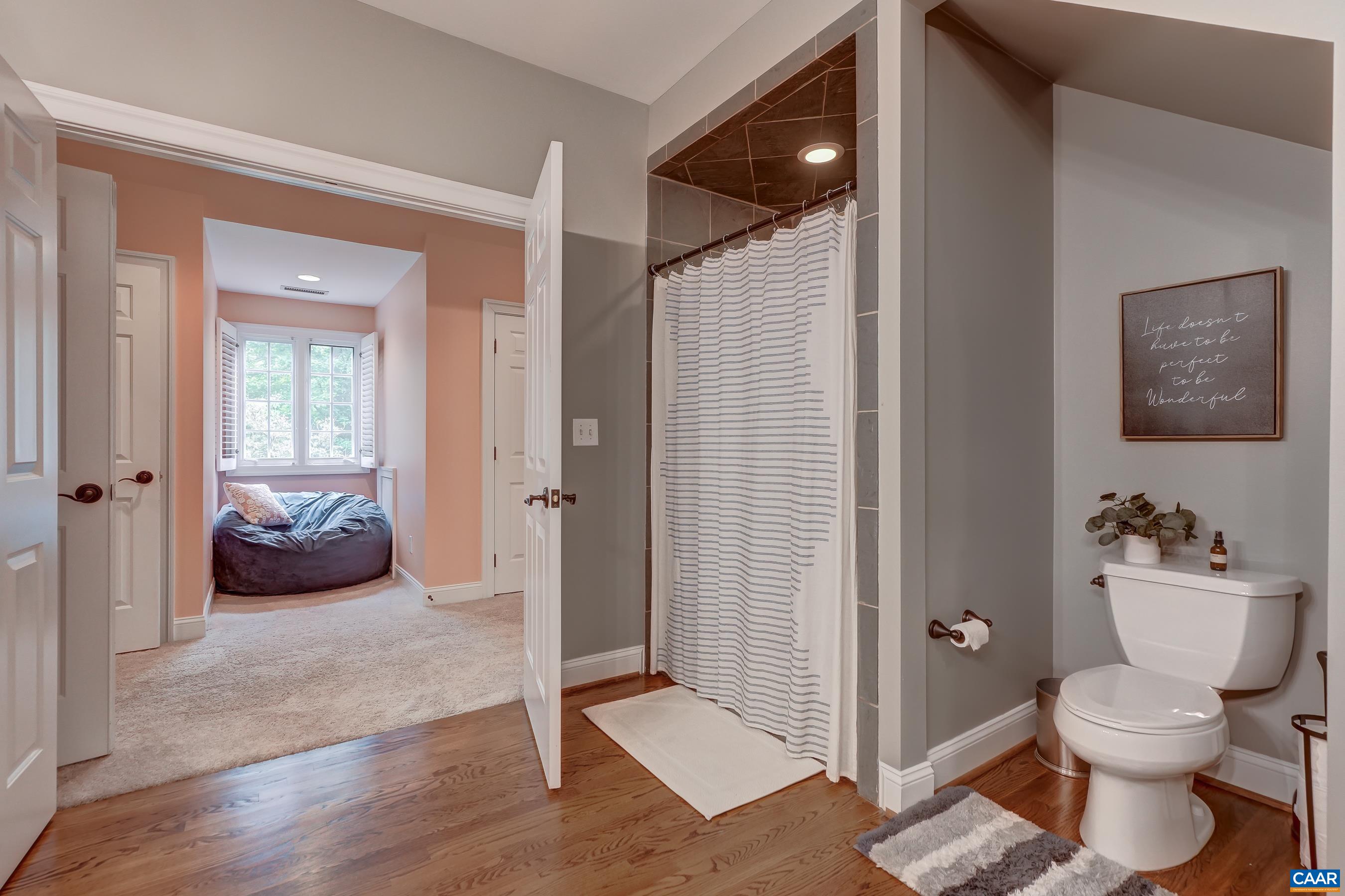 Hall bathroom connects to bedroom 4. Hall bathroom connects to bedroom 4.