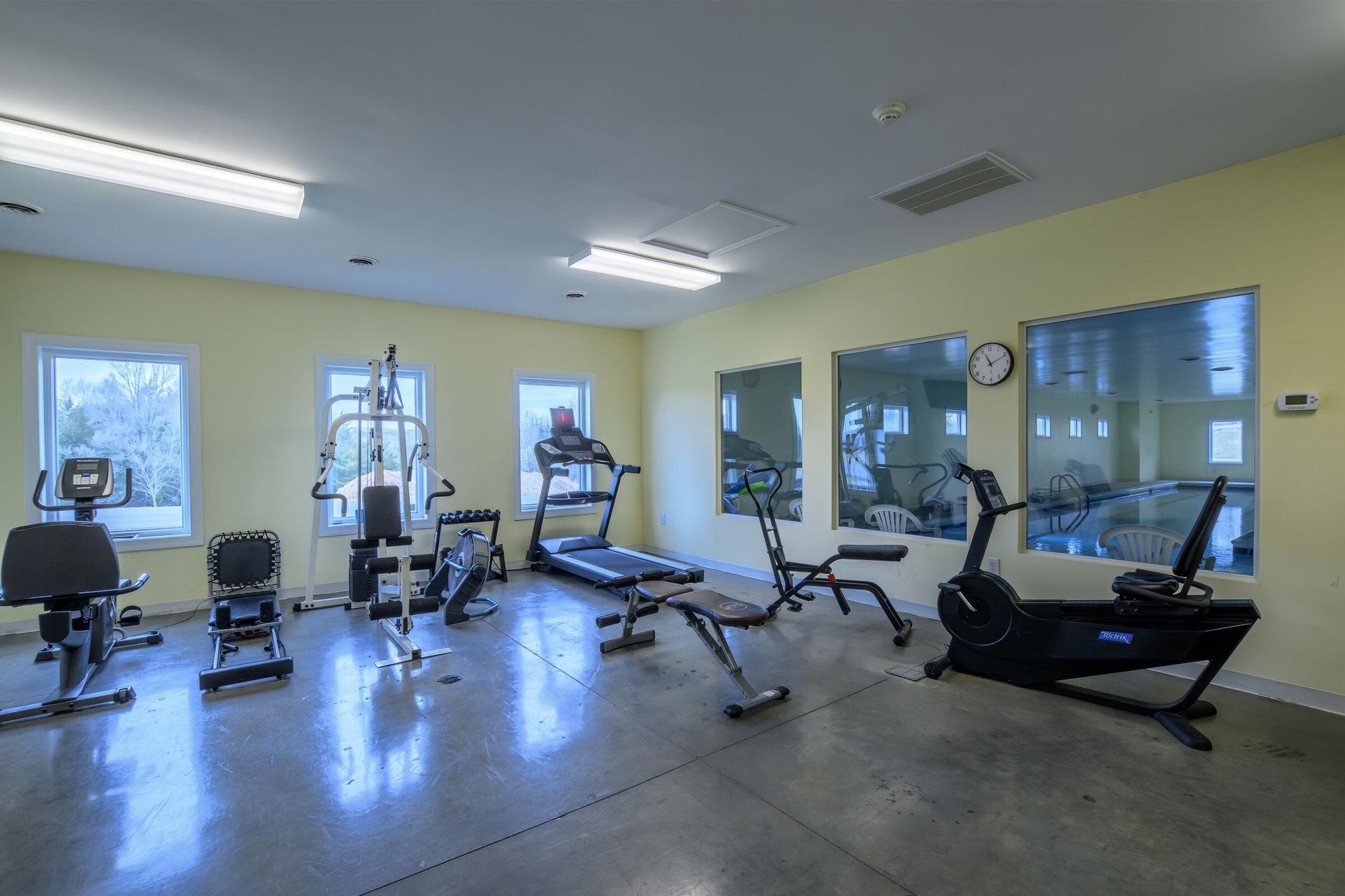 Indoor fitness area at Clubhouse