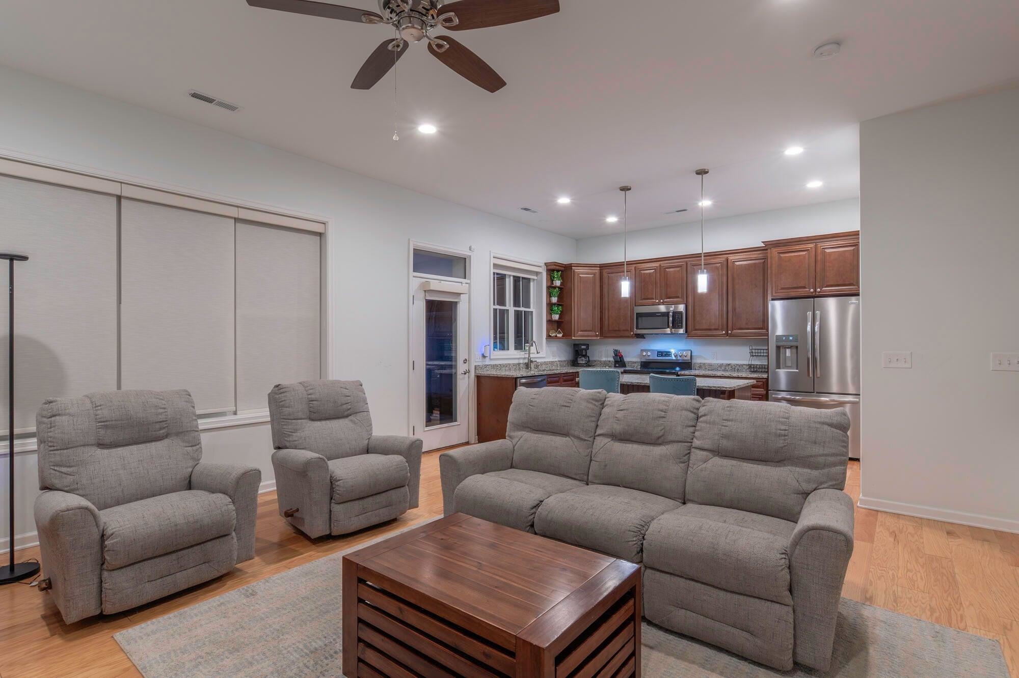 Living area opening to the kitchen.
