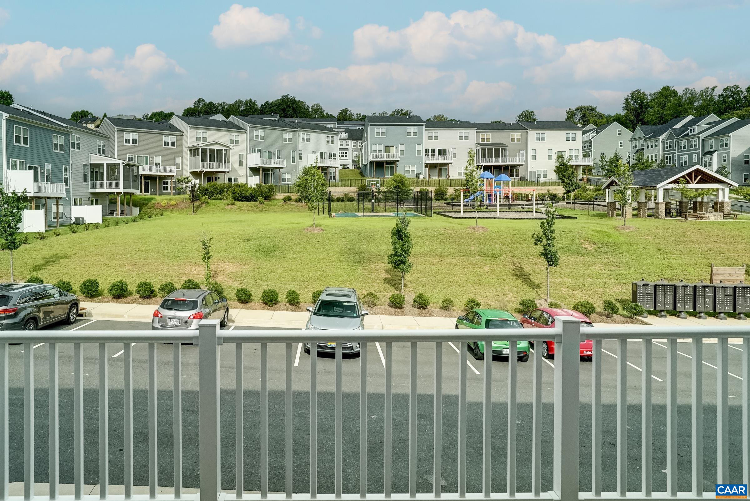 Composite deck overlooks Community common area.