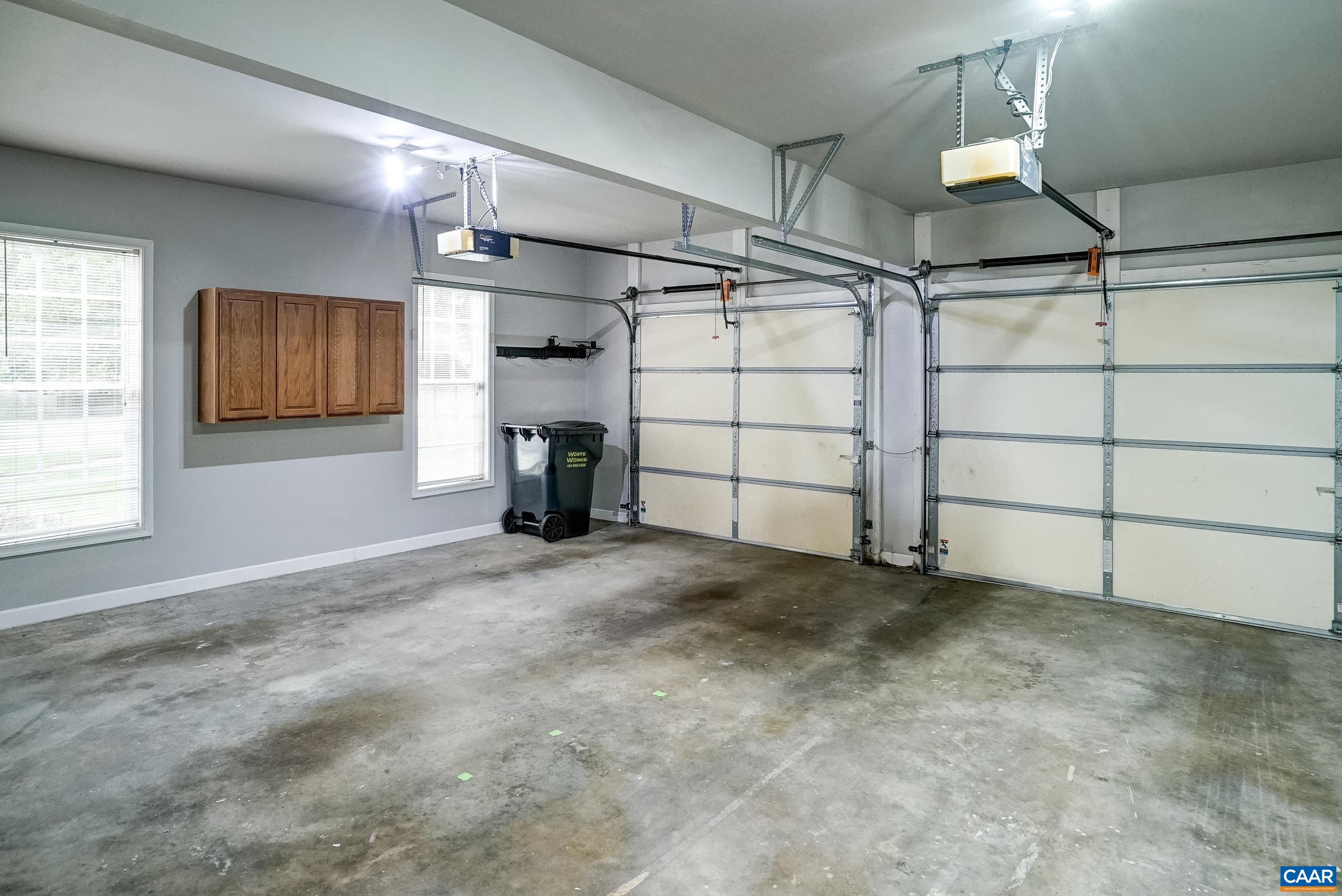 Two car garage with storage