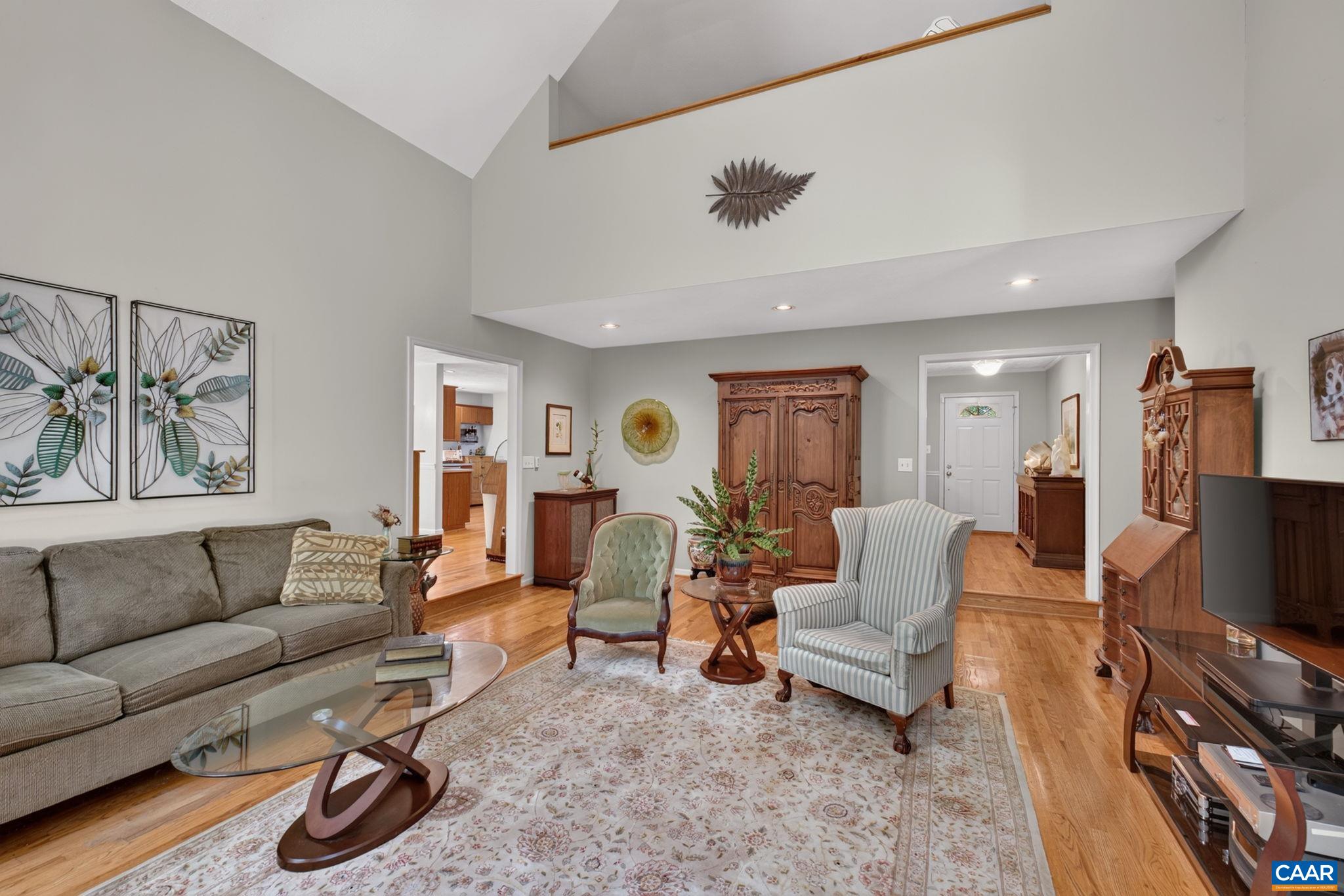 Showing loft above the Great Room and views into the foyer, Kitchen and Eat in Area.