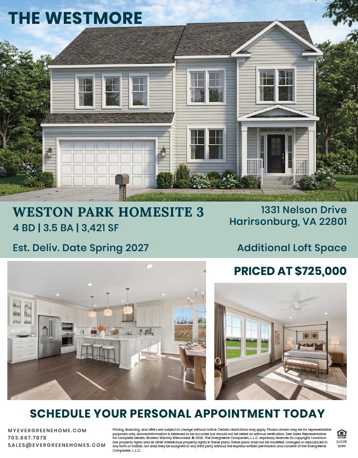 1331 NELSON DR, HARRISONBURG, Virginia 22801, 4 Bedrooms Bedrooms, ,3 BathroomsBathrooms,Residential,Westmore Single-Family Home - Weston Park by Everg,1331 NELSON DR,682238 MLS # 682238 1331 NELSON DR, HARRISONBURG, Virginia 22801, 4 Bedrooms Bedrooms, ,3 BathroomsBathrooms,Residential,Westmore Single-Family Home - Weston Park by Everg,1331 NELSON DR,682238 MLS # 682238