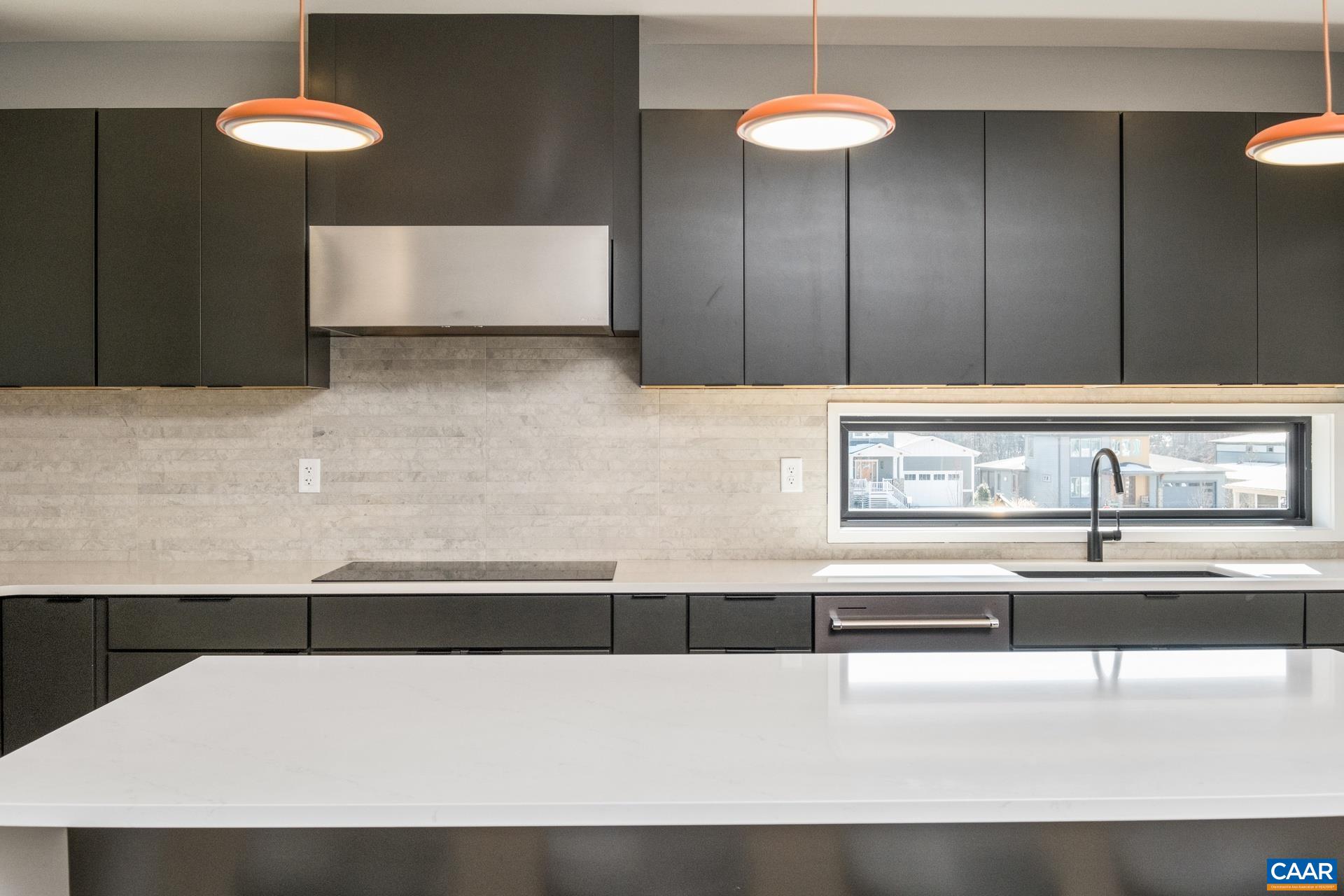 Clean lines and modern light fixtures.