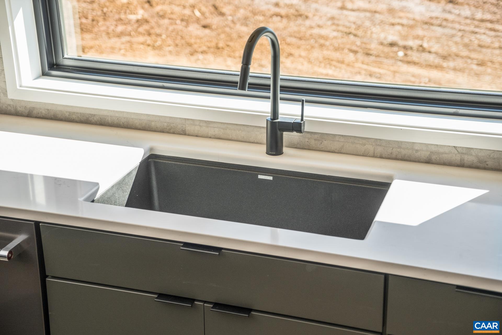 Deep sink with high end faucet.