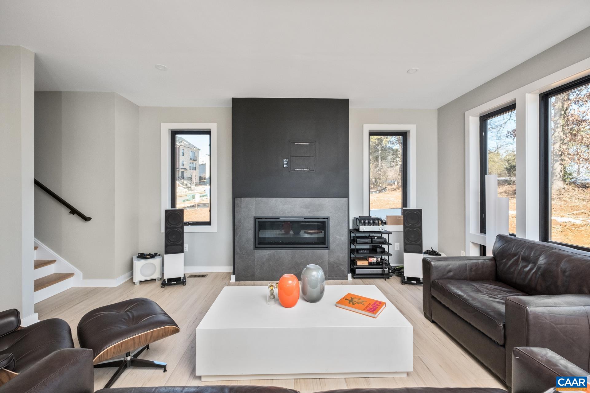 Clean lines, large windows and modern design.