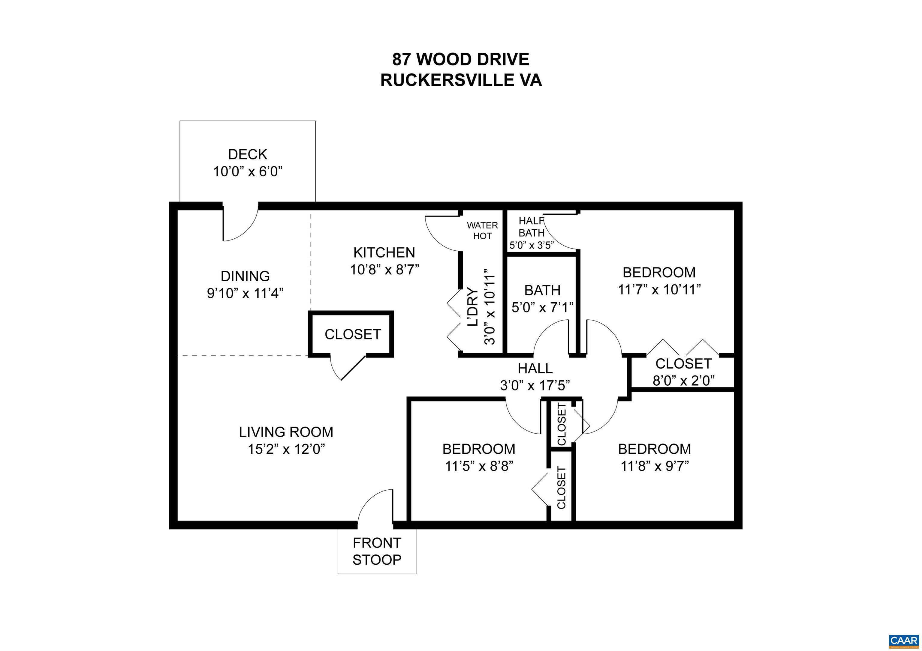 87 WOOD DR, RUCKERSVILLE, Virginia 22965, 3 Bedrooms Bedrooms, ,1 BathroomBathrooms,Residential,87 WOOD DR,681869 MLS # 681869