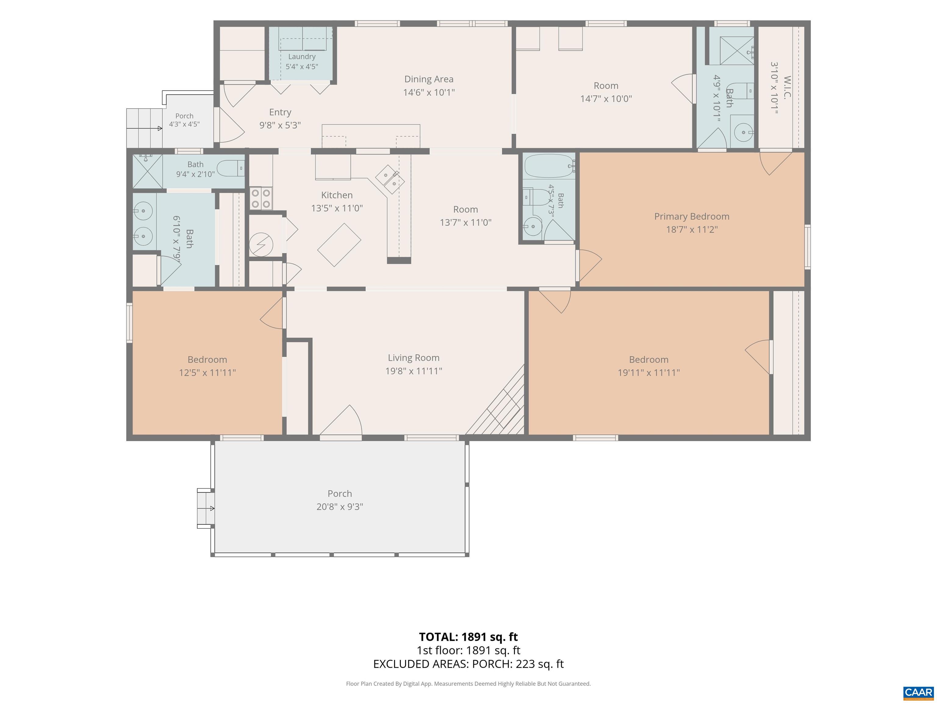 Thoughtfully laid out 1,891 sq ft floor plan showing a main living space, dining area, kitchen, and multiple bedrooms—including a versatile rear room ideal for a 4th bedroom, office, or flex space! Smart design built for easy, modern living. Thoughtfully laid out 1,891 sq ft floor plan showing a main living space, dining area, kitchen, and multiple bedrooms—including a versatile rear room ideal for a 4th bedroom, office, or flex space! Smart design built for easy, modern living.
