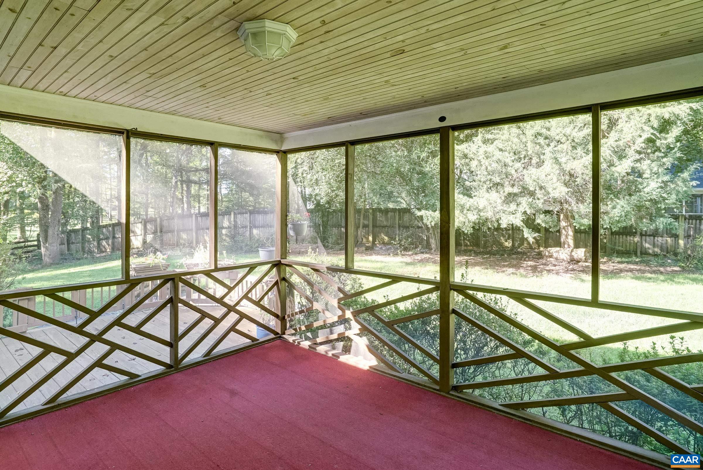 Screened porch with beadboard ceiling to enjoy the outdoors bug-free! Screened porch with beadboard ceiling to enjoy the outdoors bug-free!