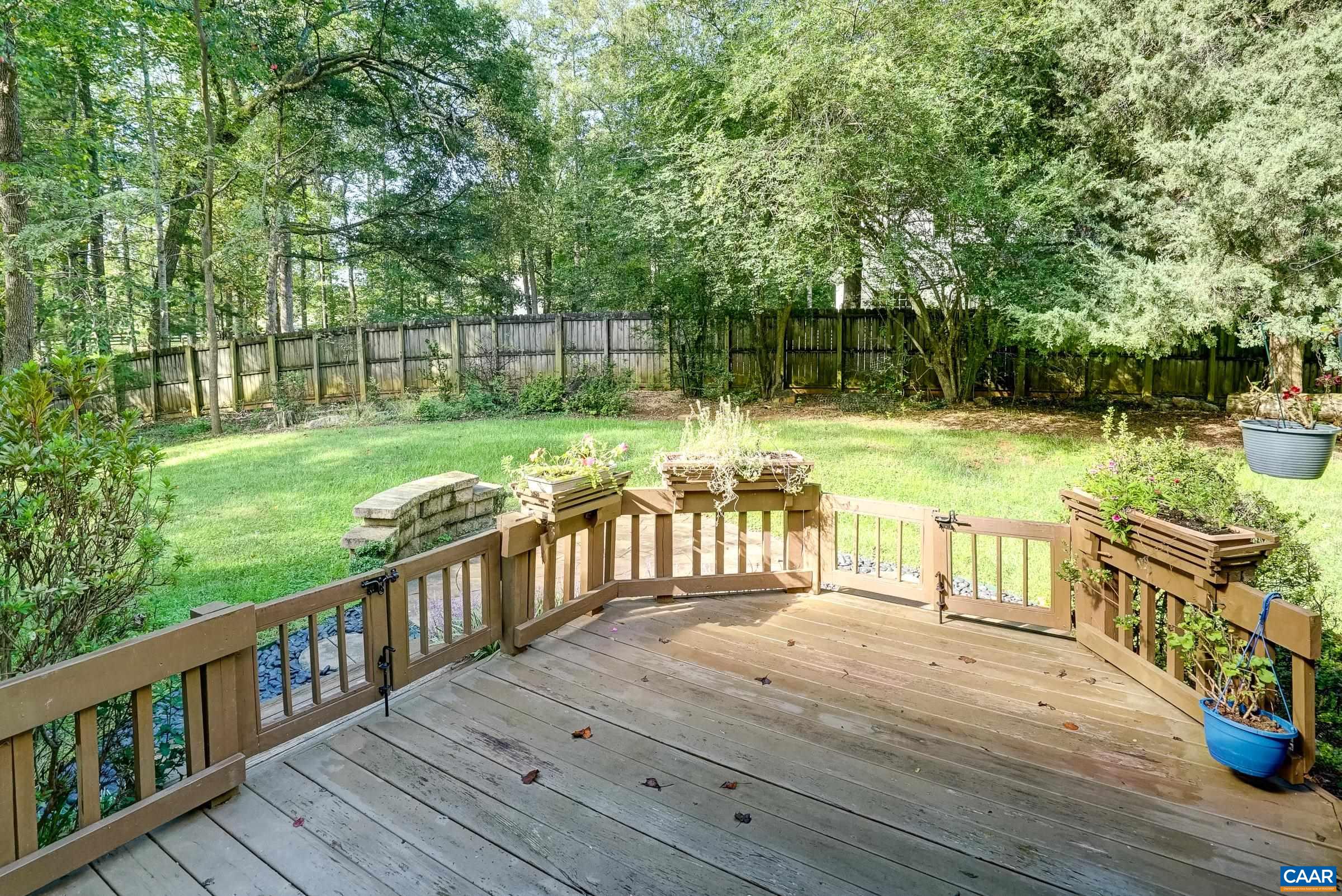 Gated deck for grilling or outdoor dining. Gated deck for grilling or outdoor dining.