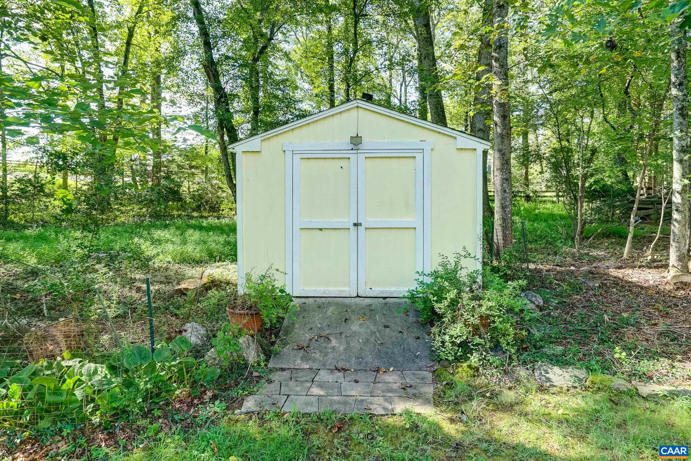 Utility shed for storage. Utility shed for storage.