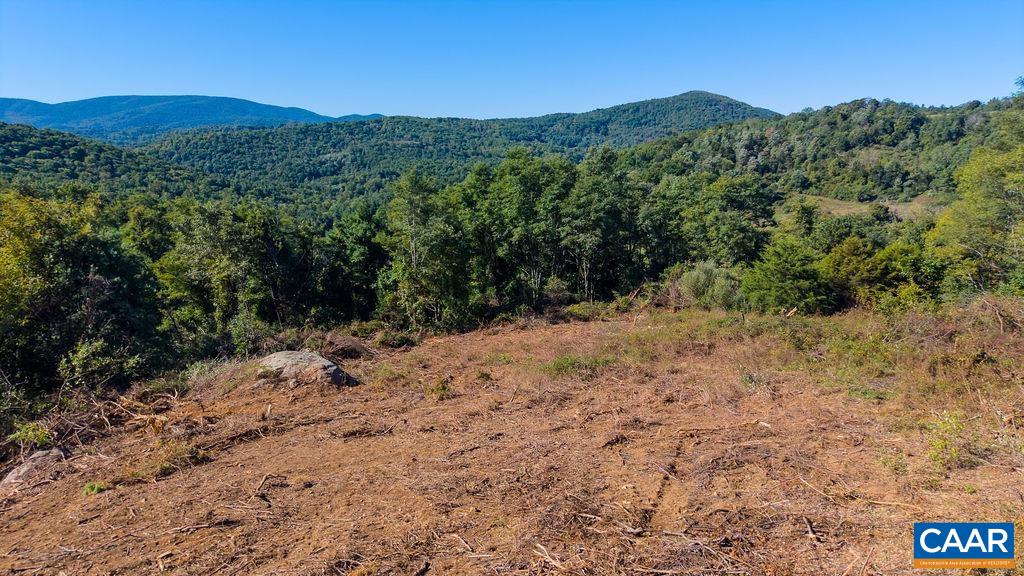 Standing on the cleared house site, looking across to the Blue Ridge. Standing on the cleared house site, looking across to the Blue Ridge.