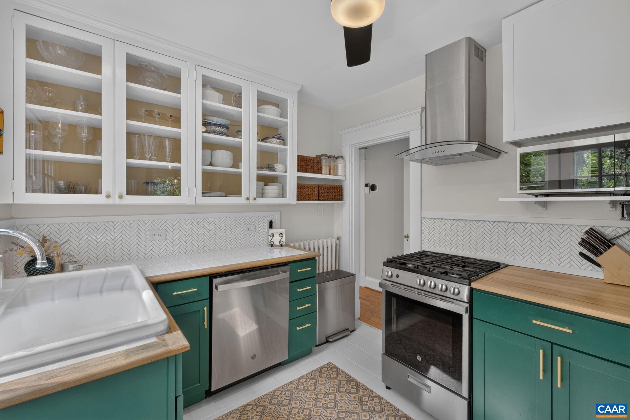 Glass fronted cabinets. Glass fronted cabinets.