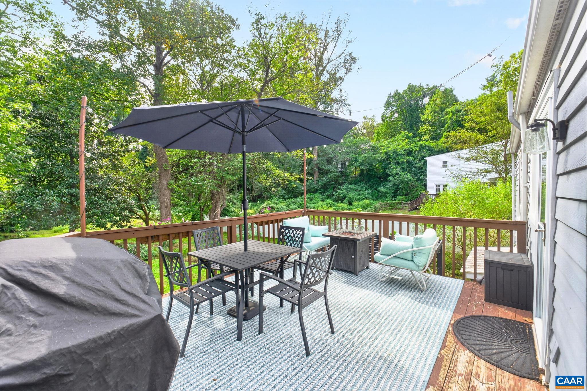 Located off the kitchen, a perfect spot for dining outdoors. Located off the kitchen, a perfect spot for dining outdoors.