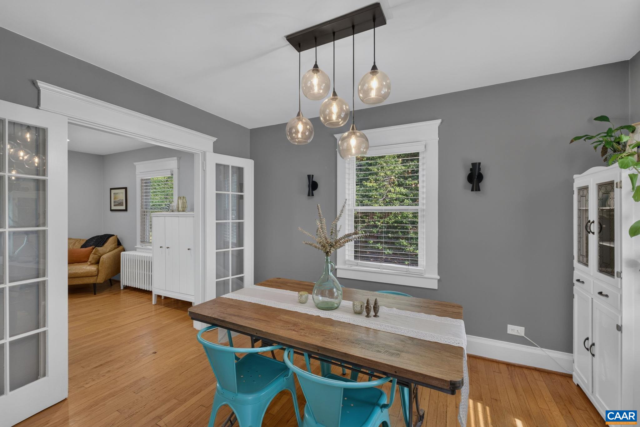 Brightly lit dining room. Brightly lit dining room.