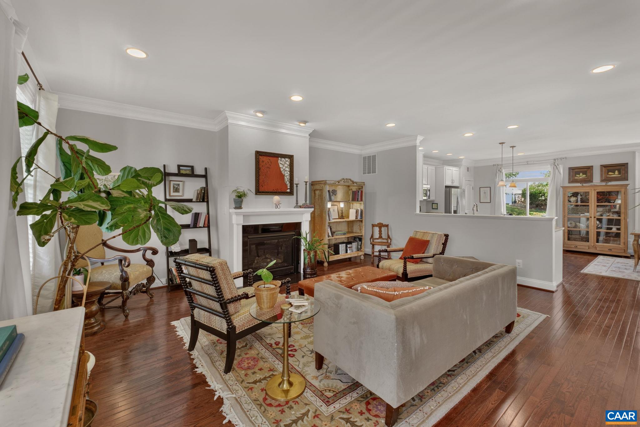 Living room with gas fireplace. Living room with gas fireplace.