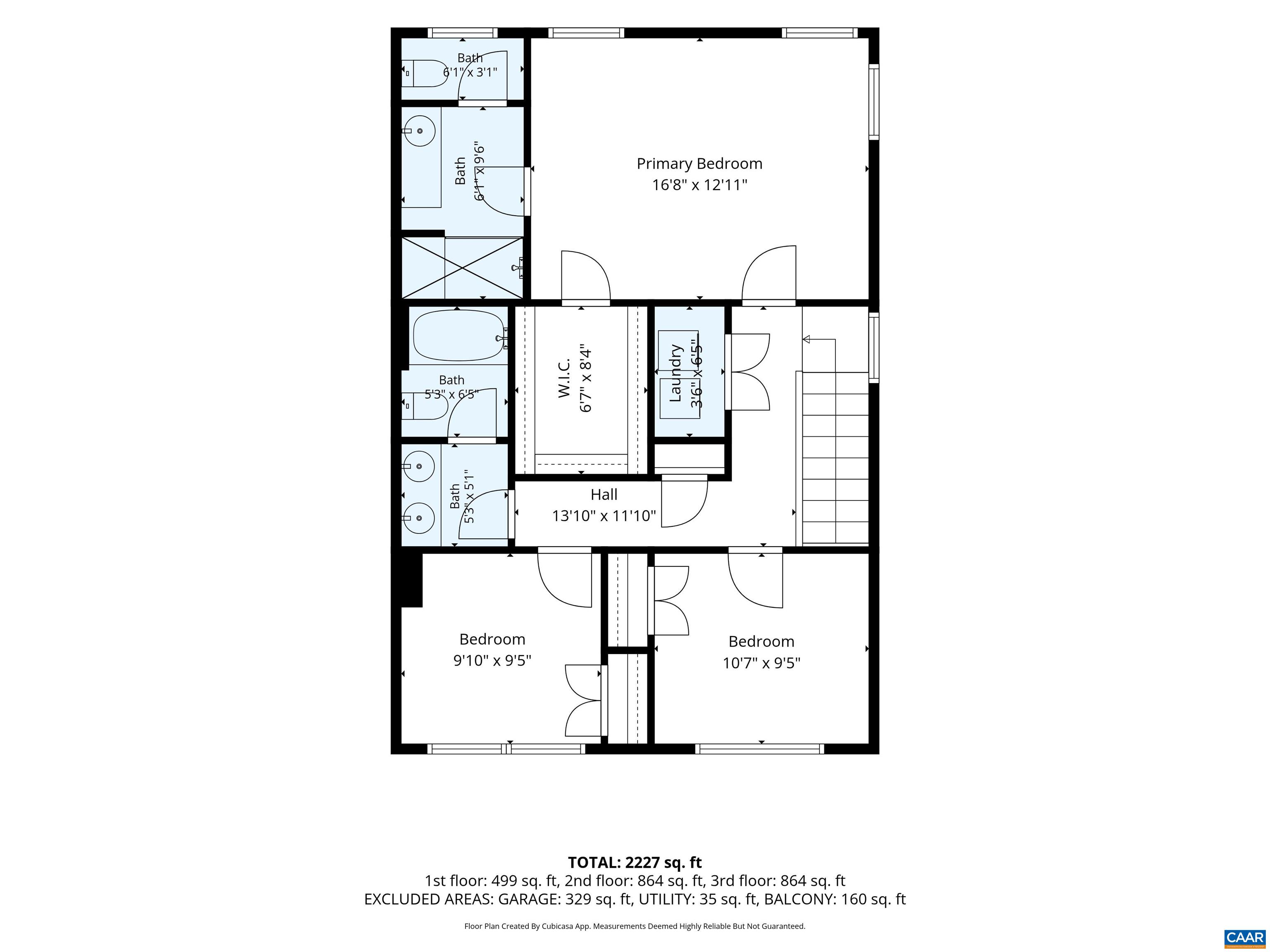 Third level floor plan. Third level floor plan.